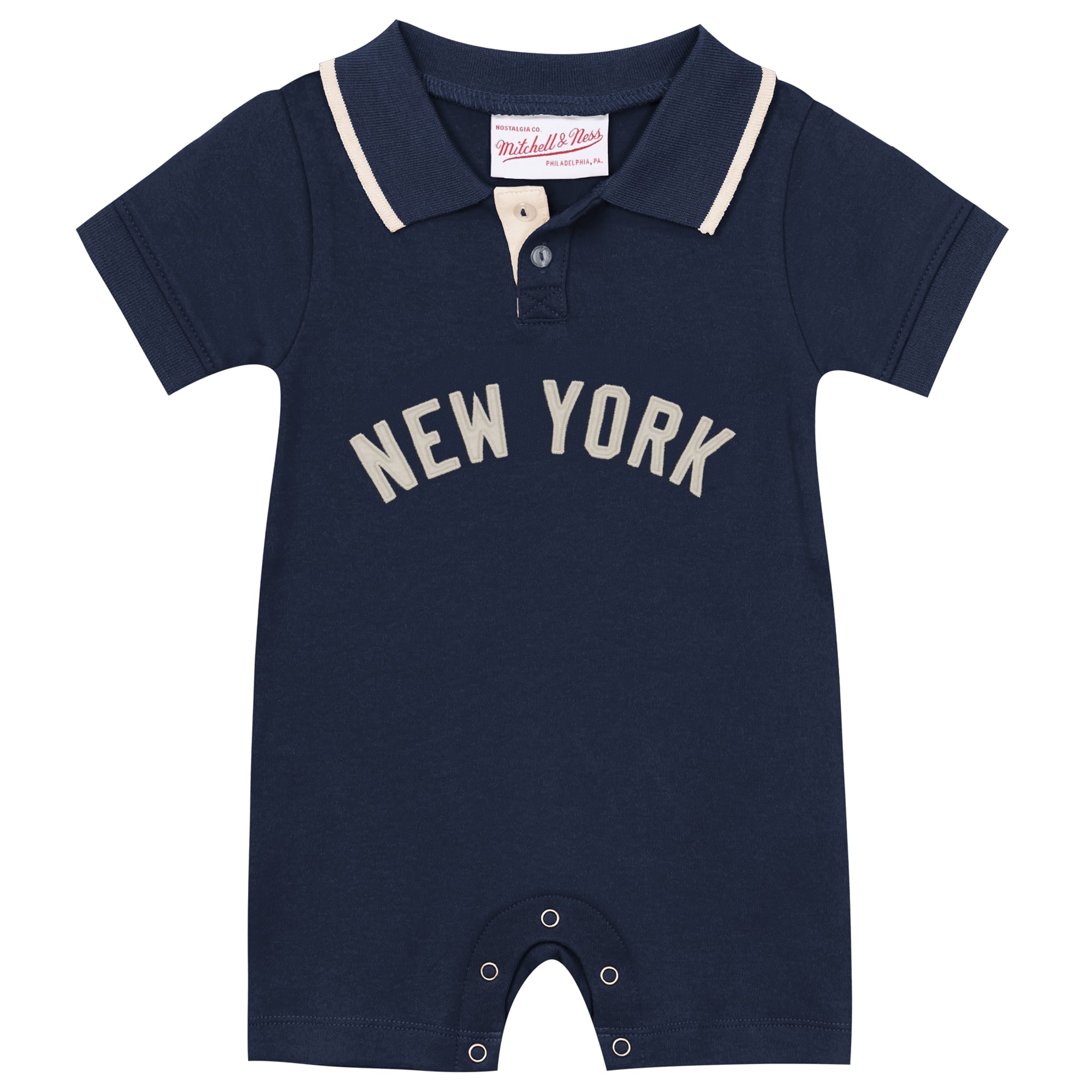 Combinaison rugby rétro Roots bleu marine Mitchell & Ness pour nouveau-né et bébé, collection Cooperstown des Yankees de New York