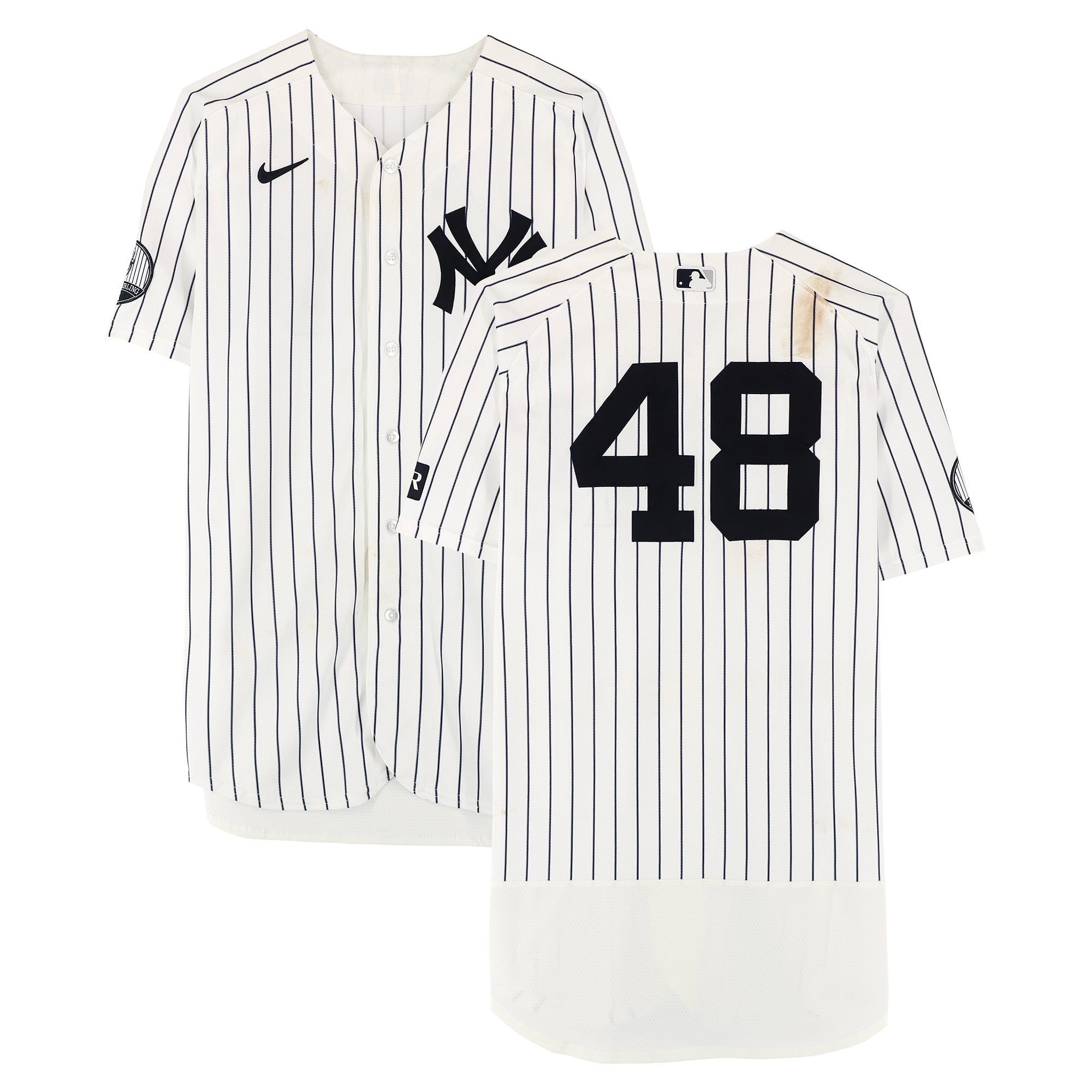 Paul Goldschmidt New York Yankees Game-Used #48 White Nike Pinstripe Jersey vs. Boston Red Sox on August 30, 2026 - 3-6, HR, 3 RBI, 2 R