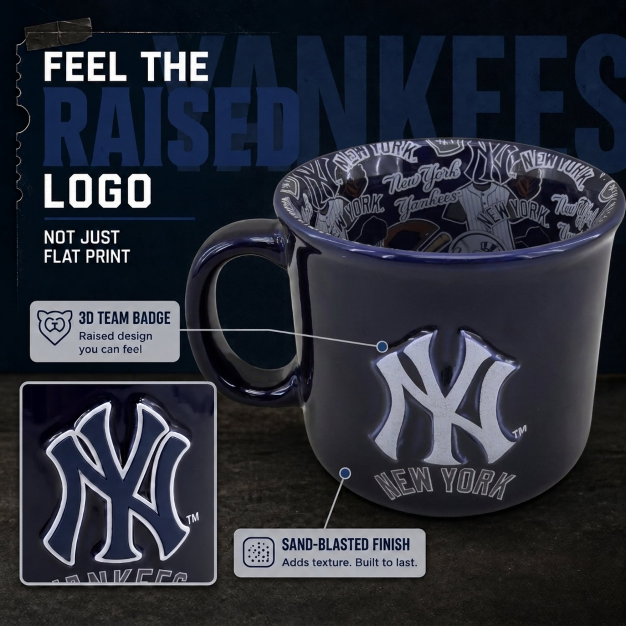 Mug Pegasus New York Yankees 17 oz à l'envers