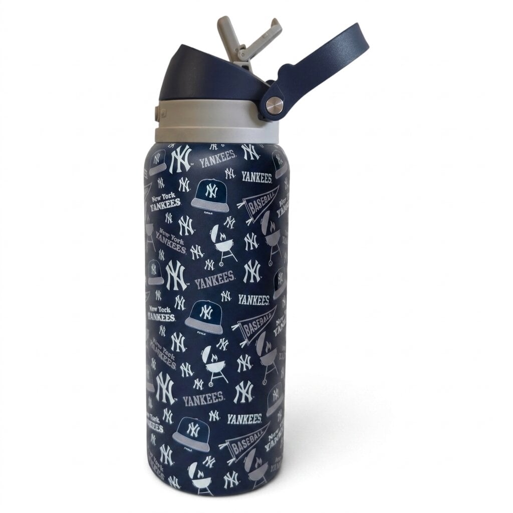 Gourde Pegasus New York Yankees 32 oz en acier inoxydable ProPress avec fanion pour les jours de match