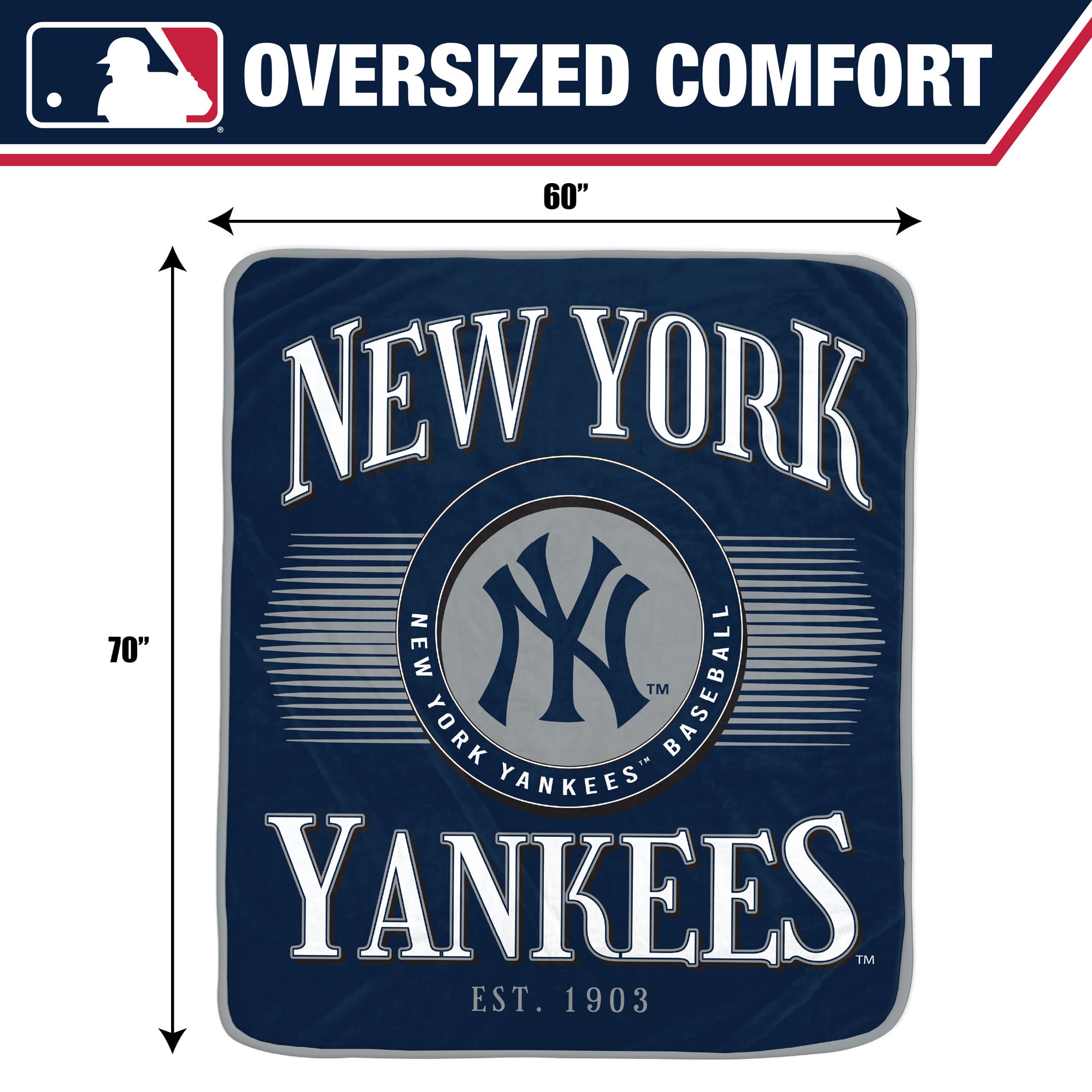 Couverture Pegasus New York Yankees Spotlight Arch 60" x 70" ultra douce