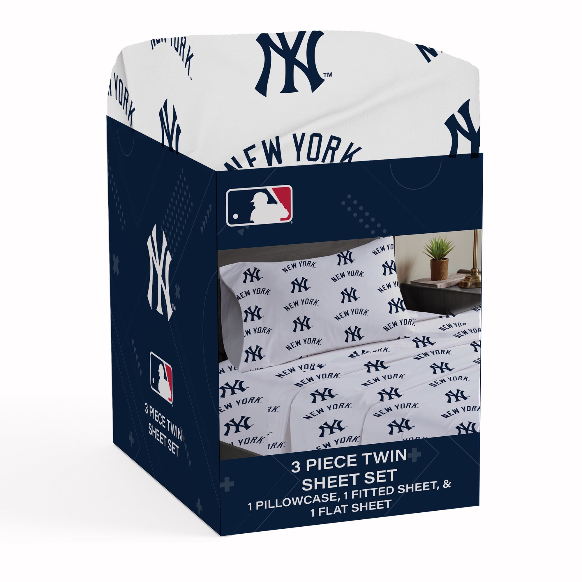 Pegasus New York Yankees Three-Piece Twin Sheet Set