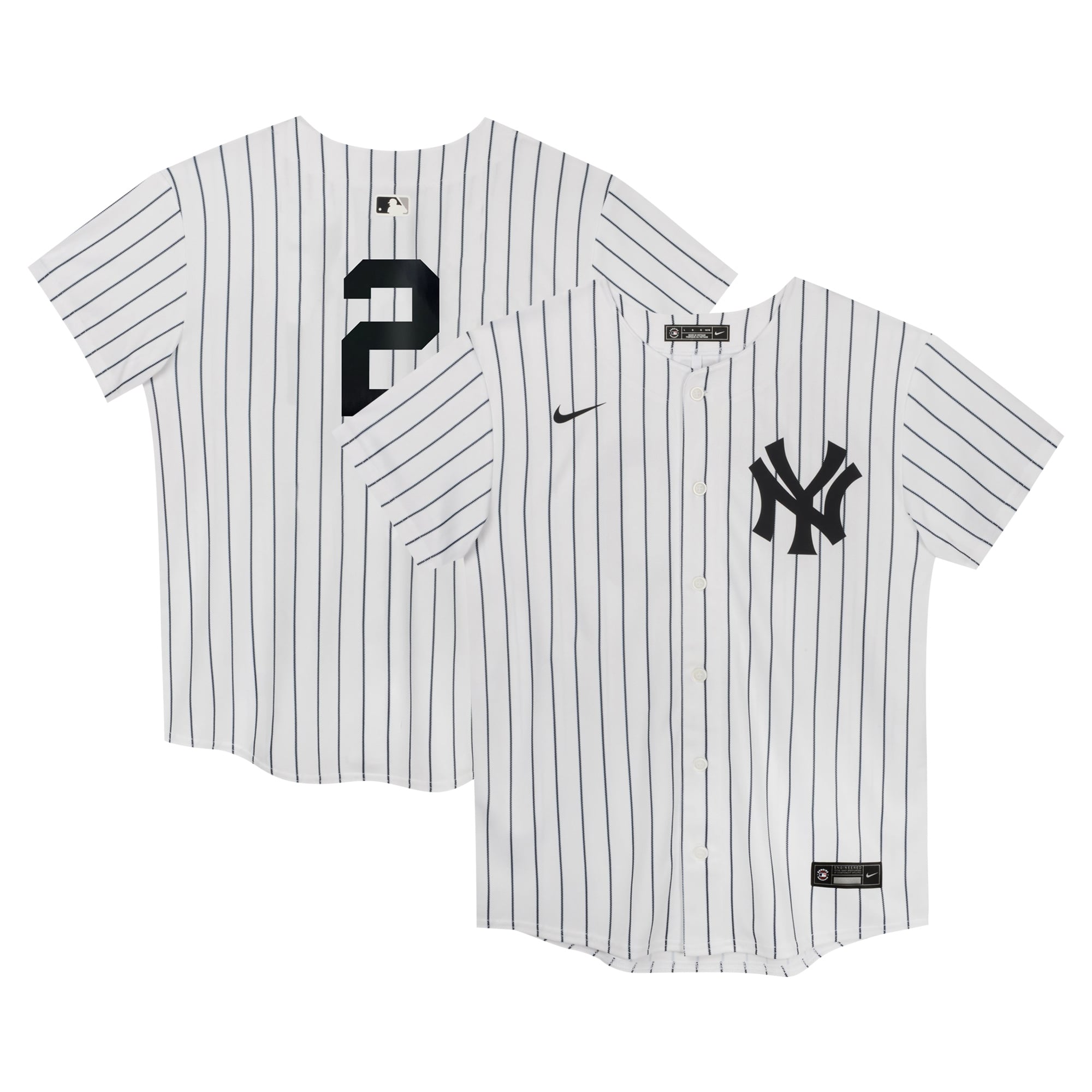 Maillot de match à domicile Nike Derek Jeter pour enfants d'âge préscolaire, blanc, New York Yankees