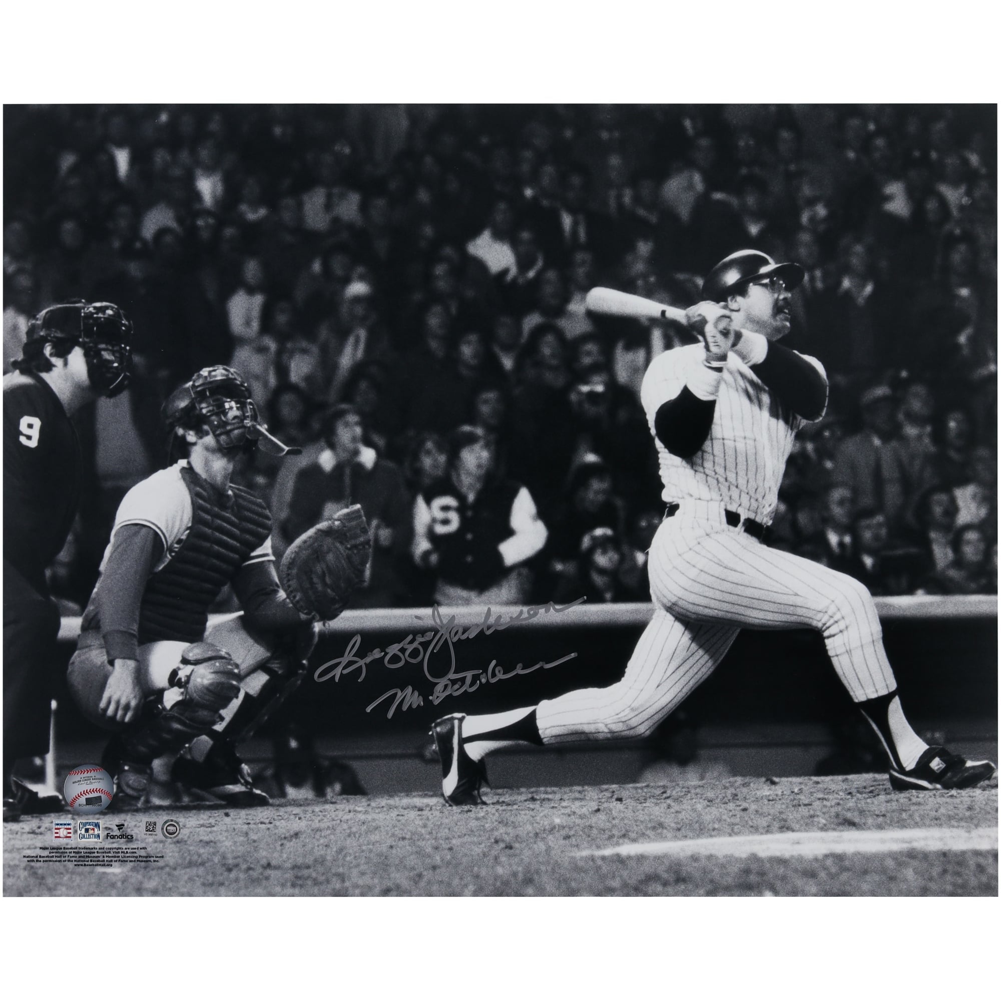 Reggie Jackson New York Yankees Autographed 16" x 20" 1977 World Series Home Run Photograph with "Mr. October" Inscription