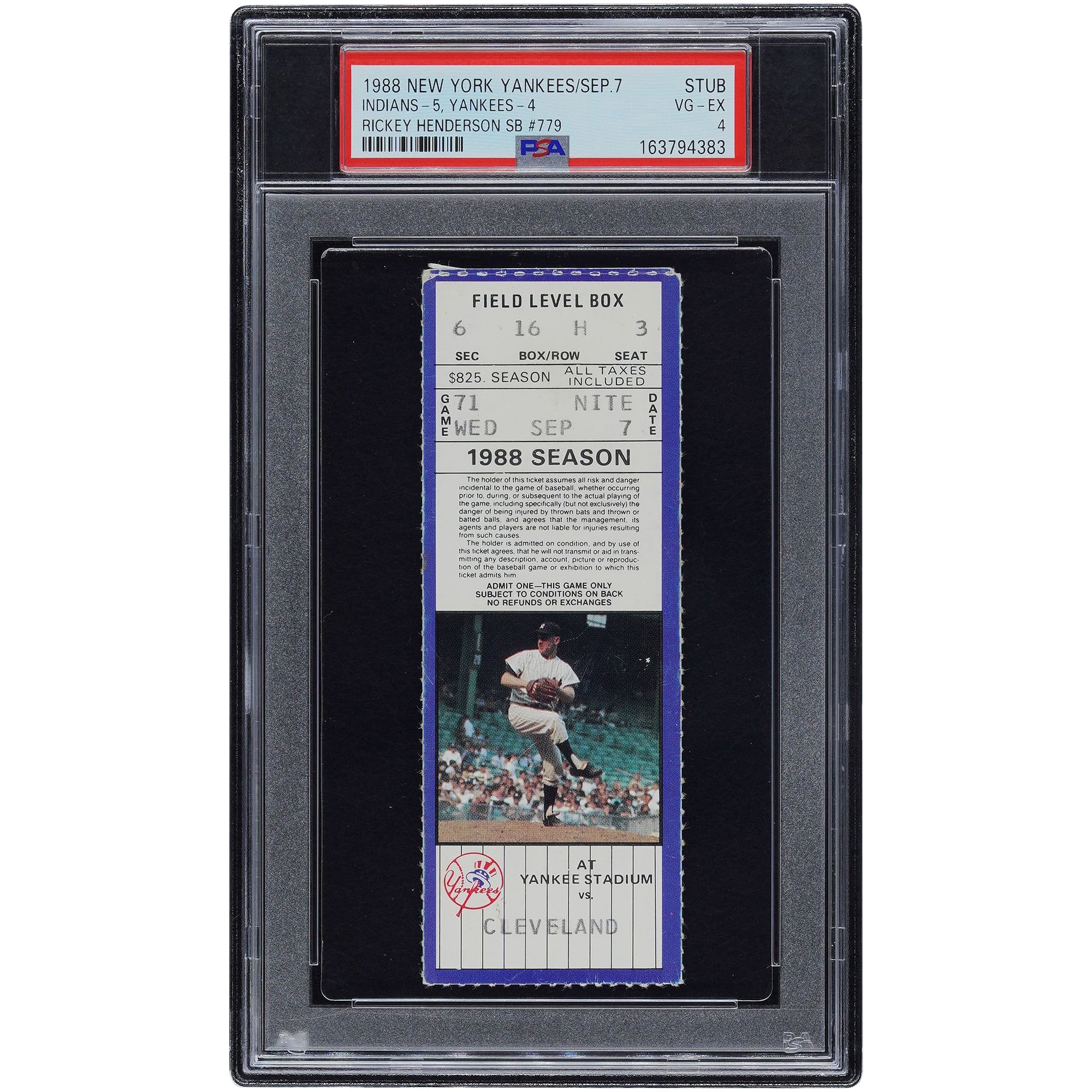 Rickey Henderson, Yankees de New York, 7 septembre 1988, Vol de base n° 779