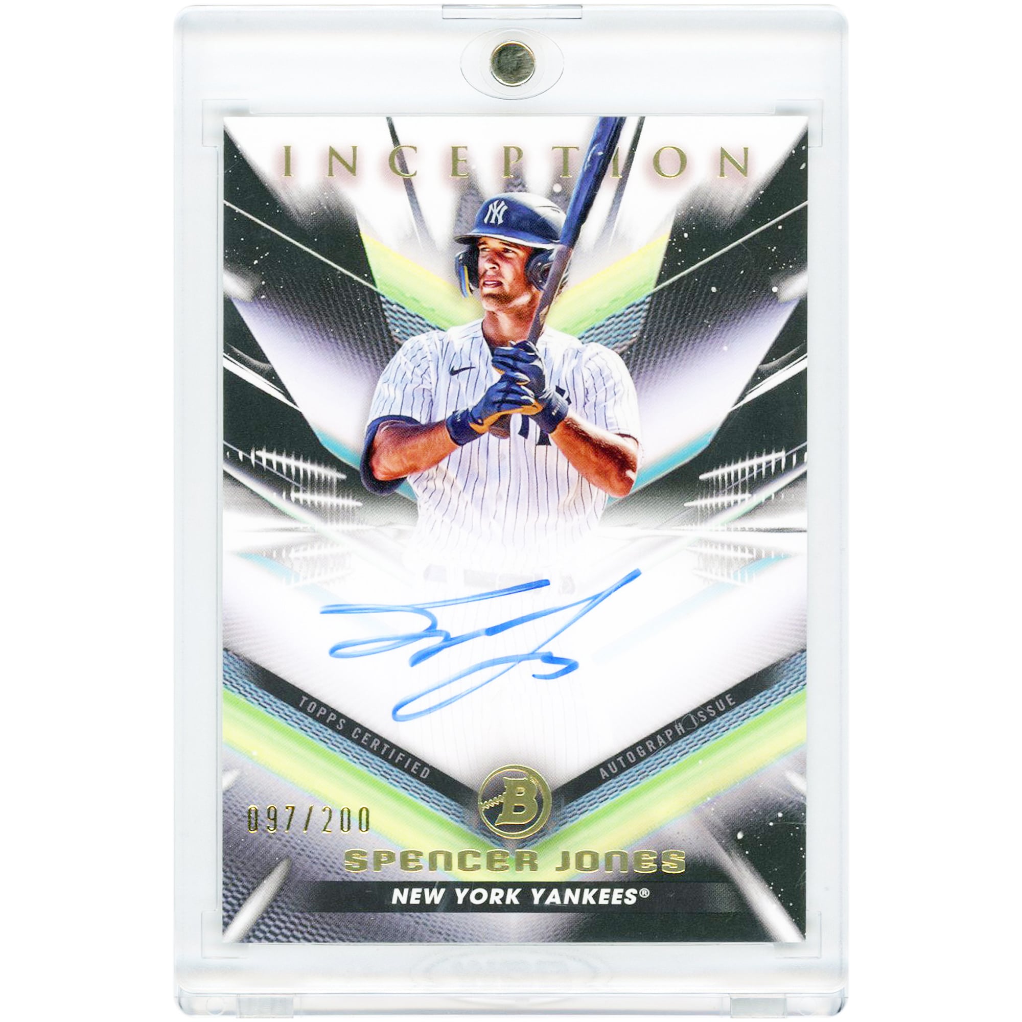 Carte autographiée de Spencer Jones, Yankees de New York, collection Bowman Inception Prospect 2023 #BPA-SJ #97/200