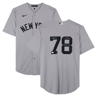 Spencer Jones New York Yankees Autographed Fanatics Authentic Gray Nike Replica Jersey with Multiple Inscriptions - Limited Edition #10/10