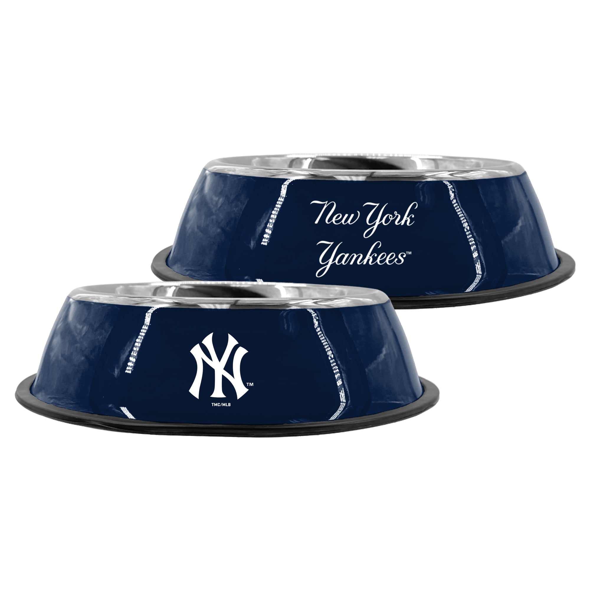 Gamelle pour animaux de compagnie en acier inoxydable 9 pouces New York Yankees de The Memory Company