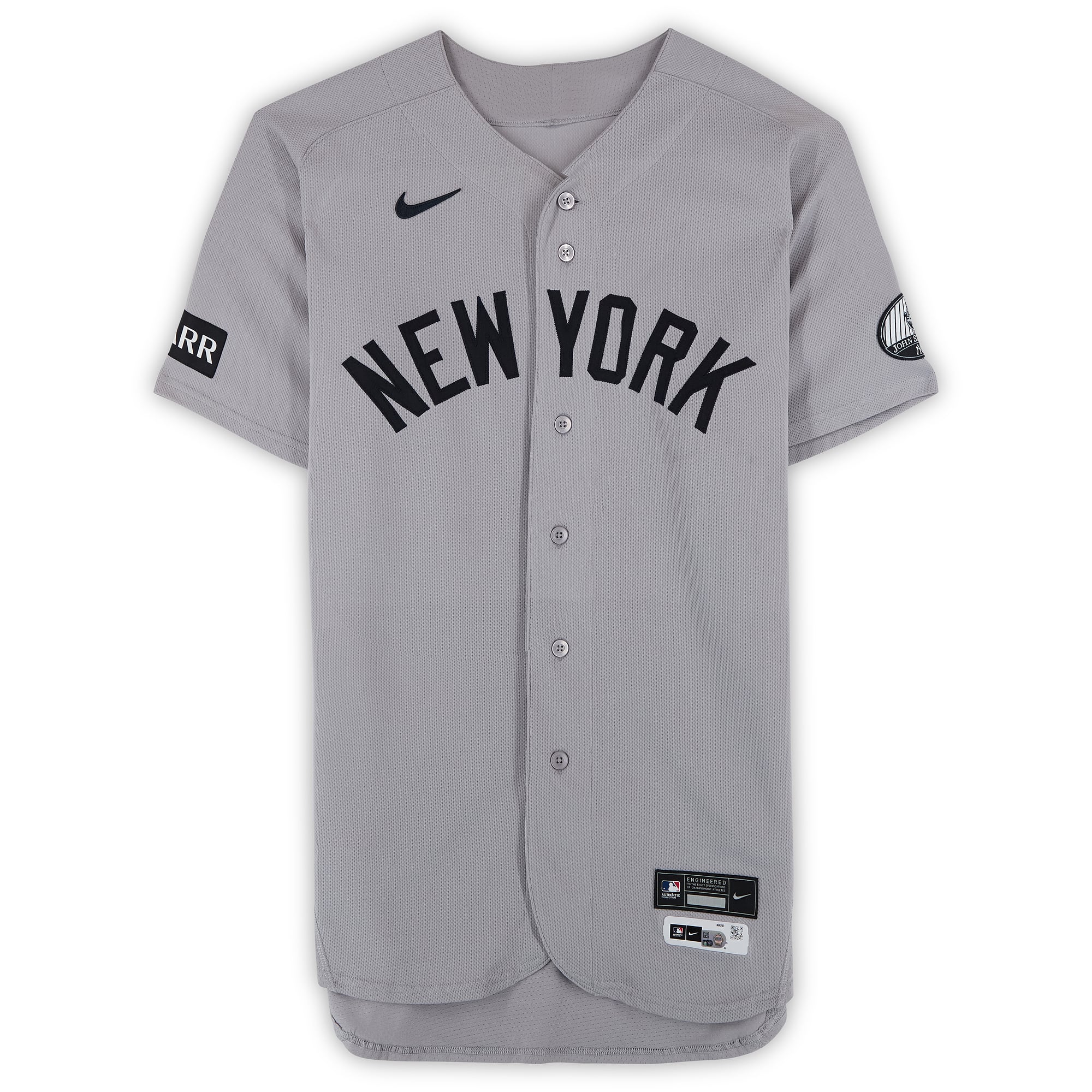 Maillot gris Nike n° 12 porté par Trent Grisham des Yankees de New York contre les Nationals de Washington le 12 juillet 2026