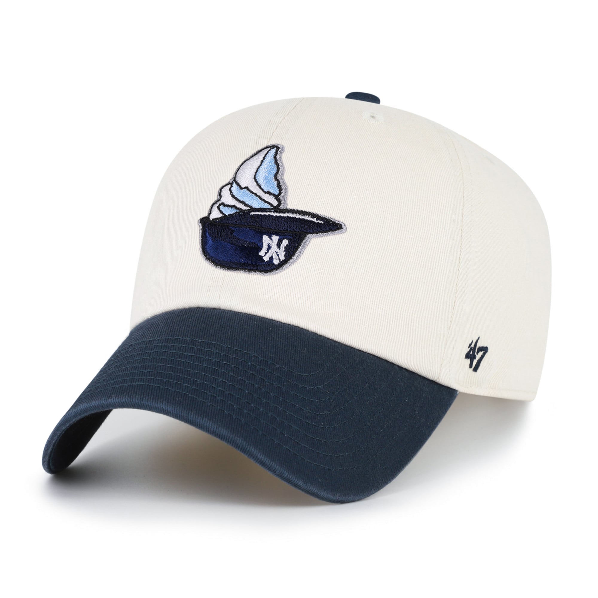 Unisex '47 Natural New York Yankees Single Swirl Ice Cream Helmet 2.0 Clean Up Adjustable Hat