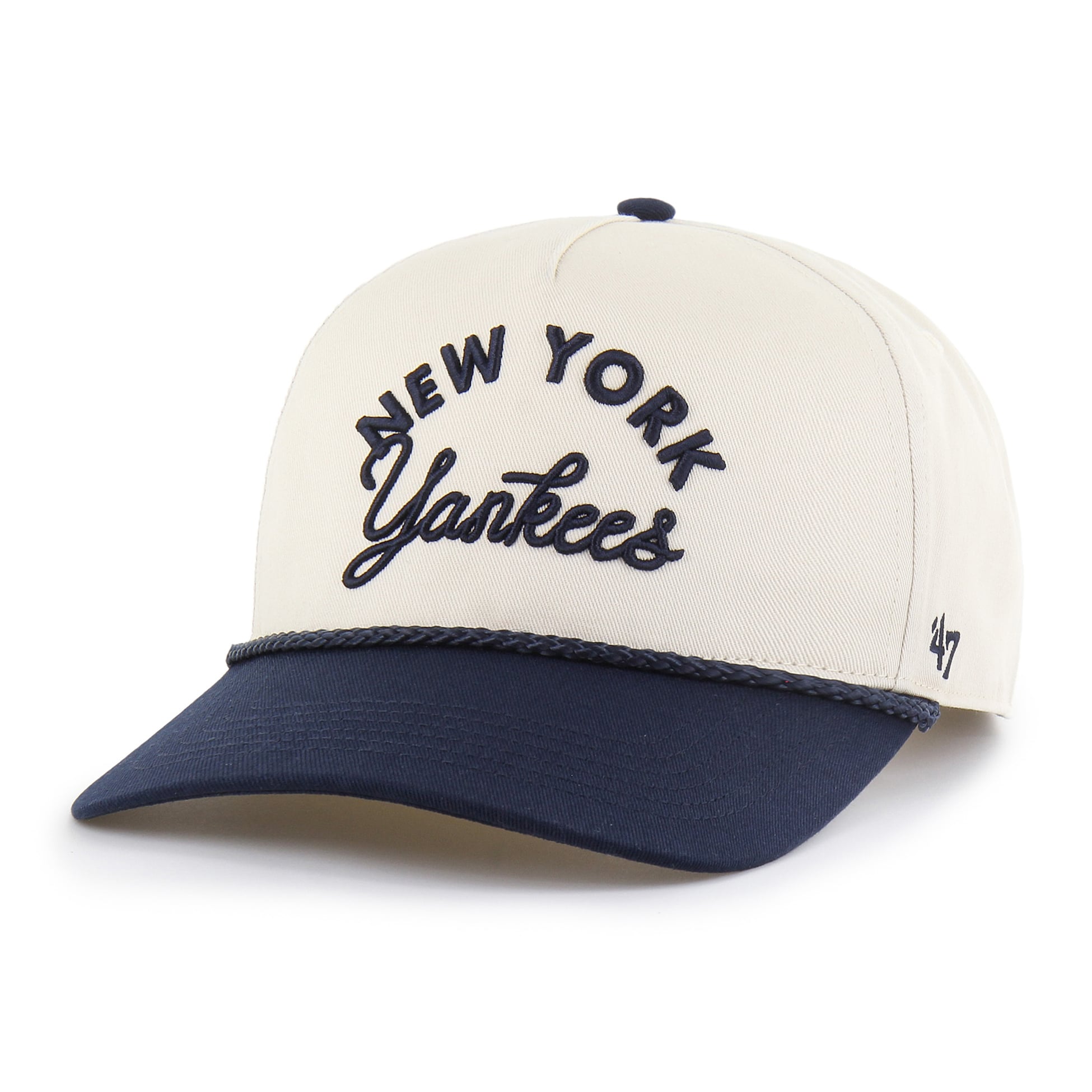 Unisex '47 Natural/Navy New York Yankees Rope Script Hitch Adjustable Hat