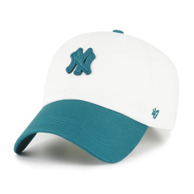 New York Yankees '47 Unisex Contemporary Tonal Clean Up Adjustable Hat - White/Teal