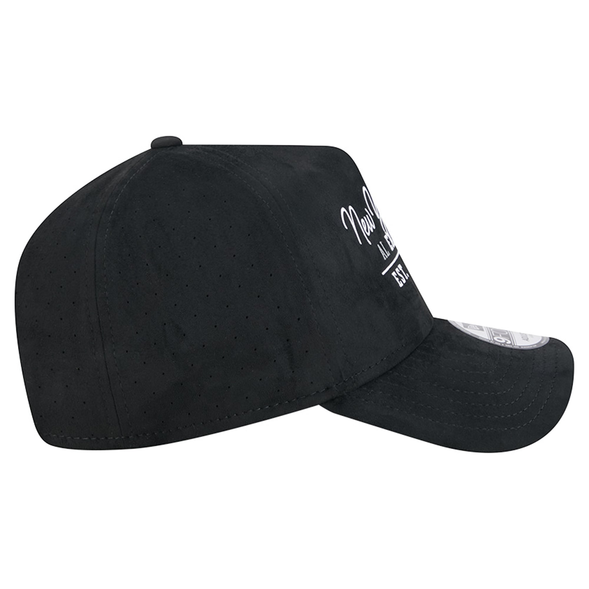 Unisex New Era Black New York Yankees Script Text 9FORTY A-Frame Adjustable Hat