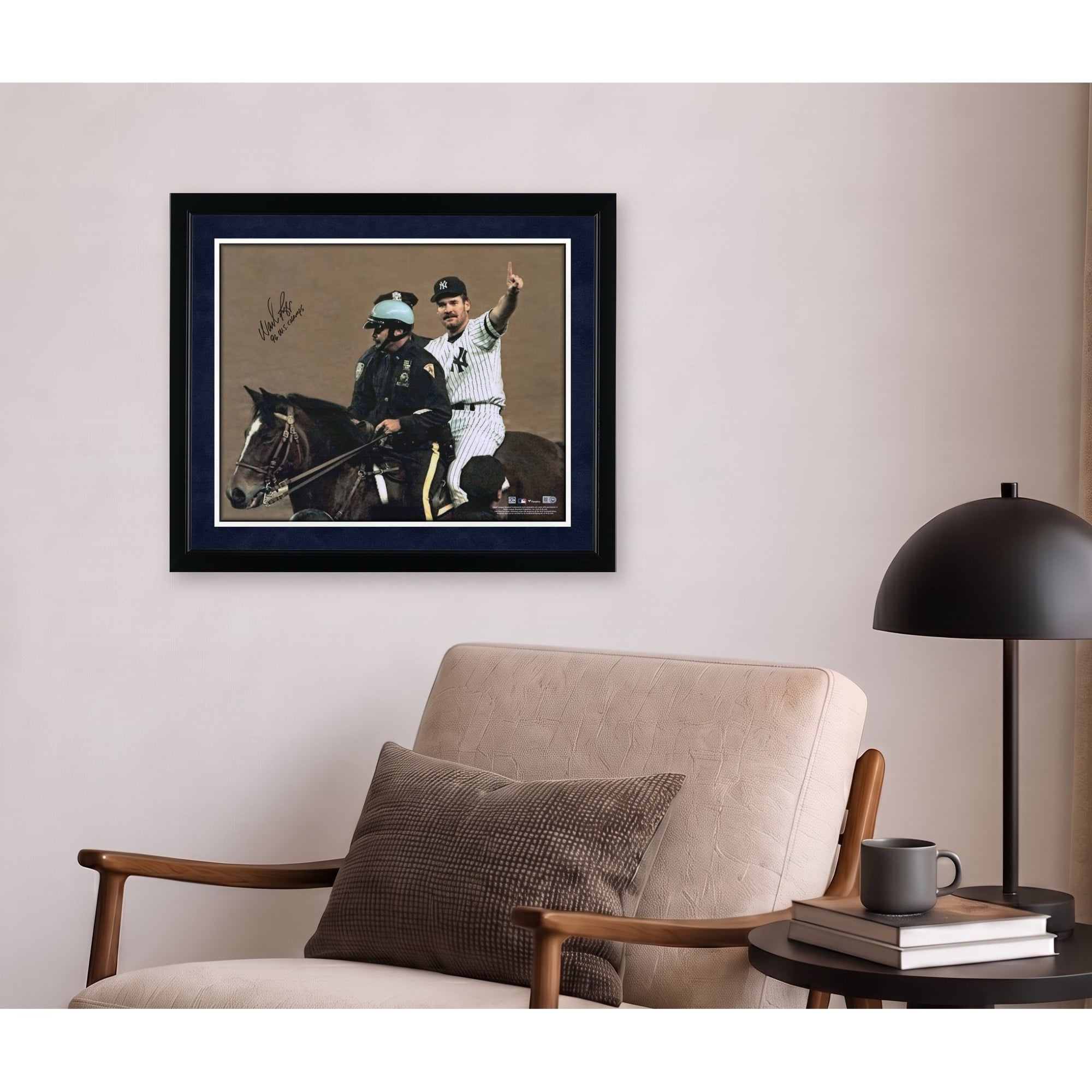 Wade Boggs New York Yankees Autographed 16" x 20" 1996 World Series Celebration Photograph with "96 W.S. Champs" Inscription