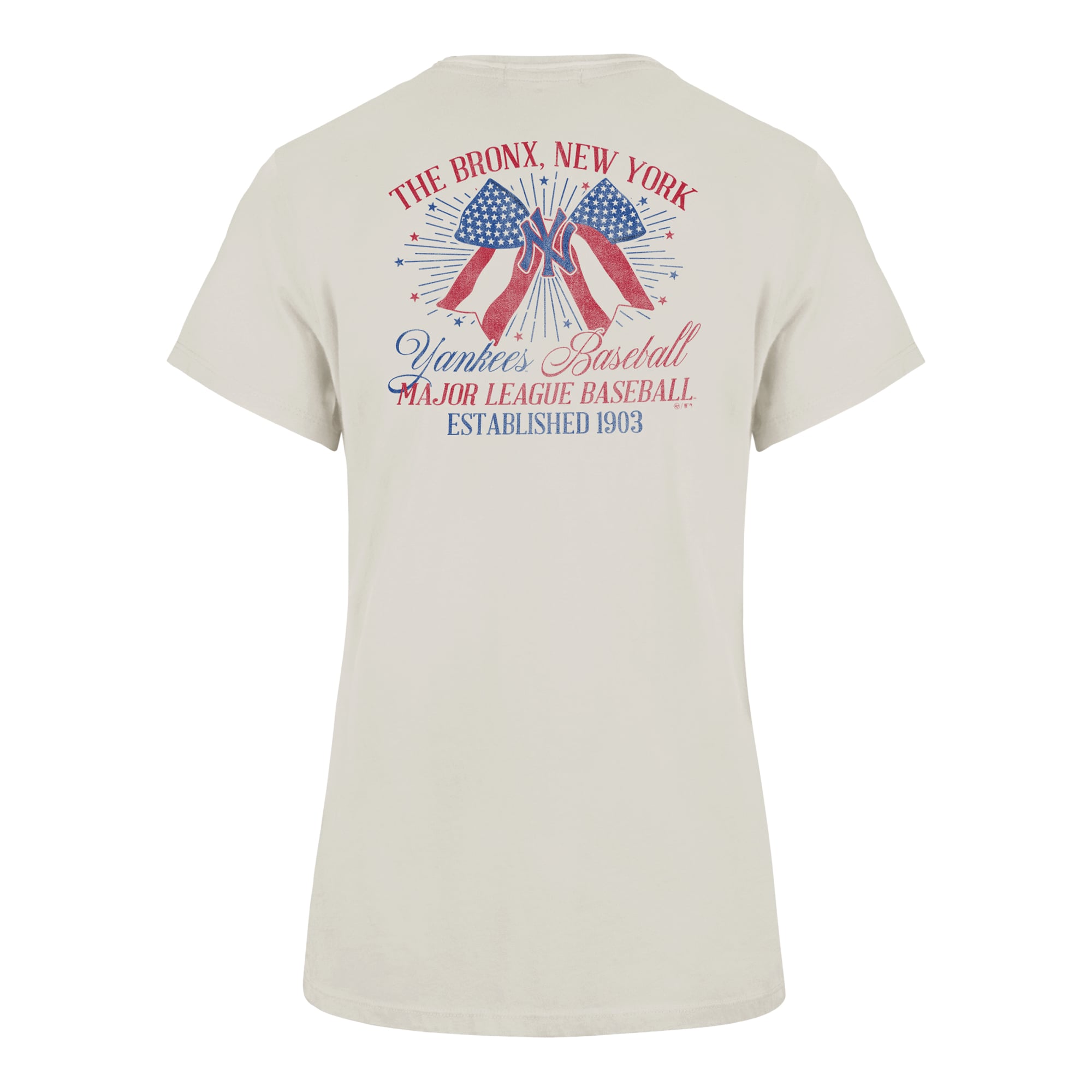 Women's '47 Cream New York Yankees Bow Burst Frankie T-Shirt