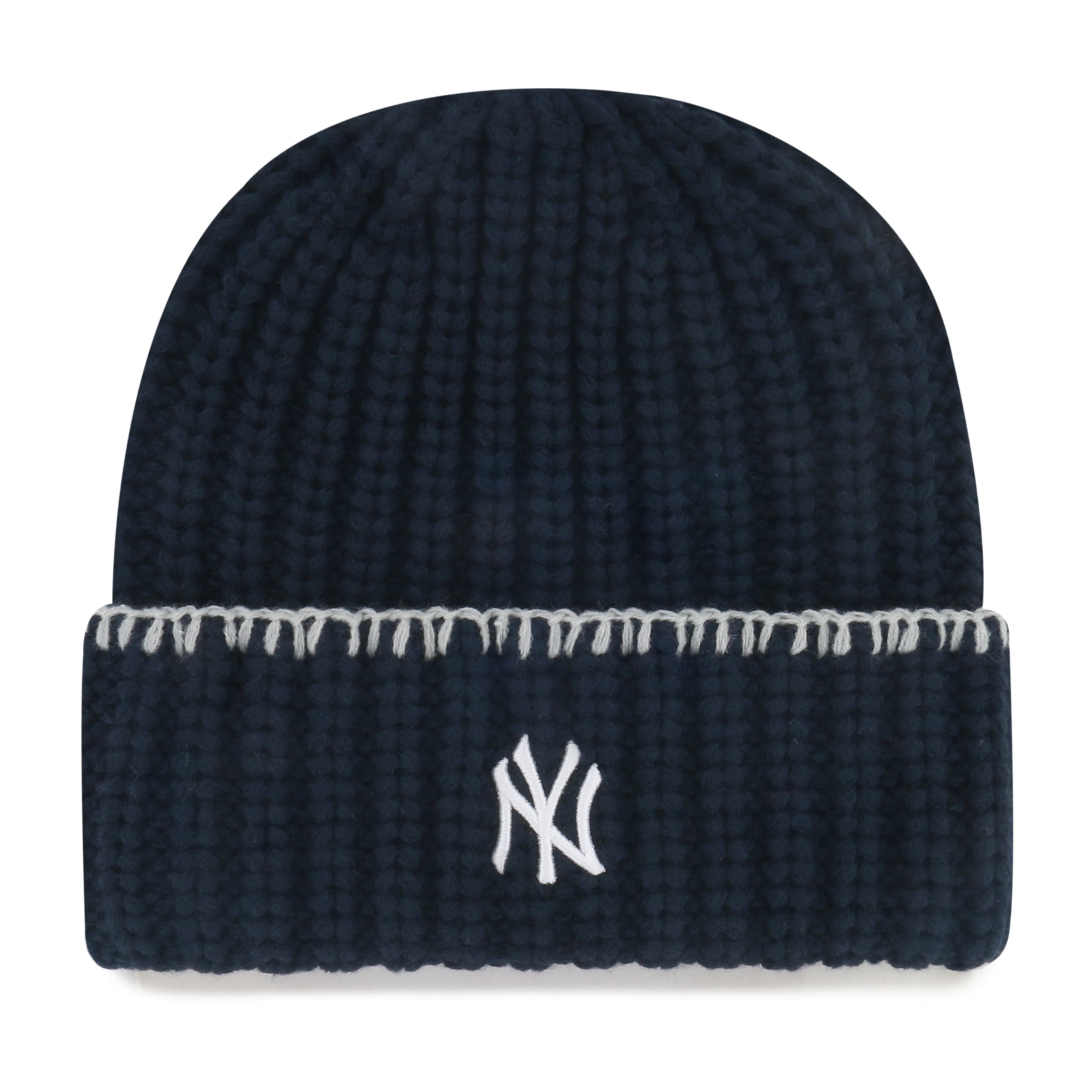 Bonnet à revers en maille point de couverture « 47 » bleu marine des Yankees de New York pour femme