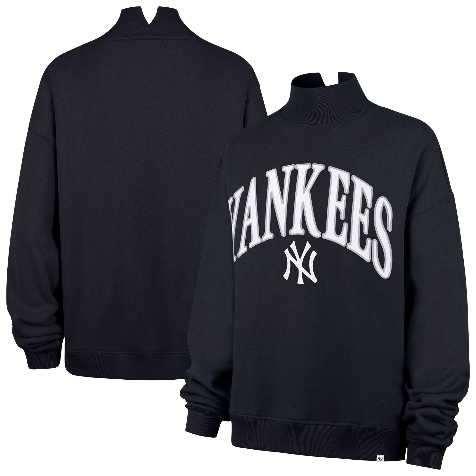 Sweat-shirt à col montant oversize Vantage bleu marine des Yankees de New York, modèle 47, pour femme