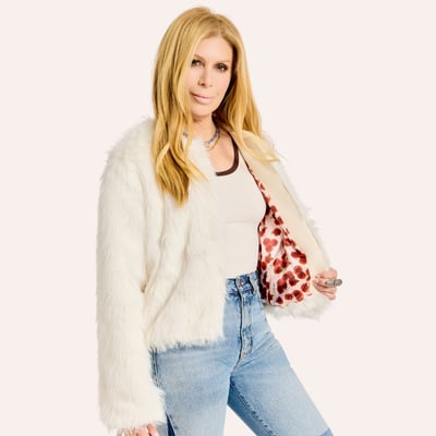  New York Yankees by Jill Martin Women's Faux Fur Jacket - White
