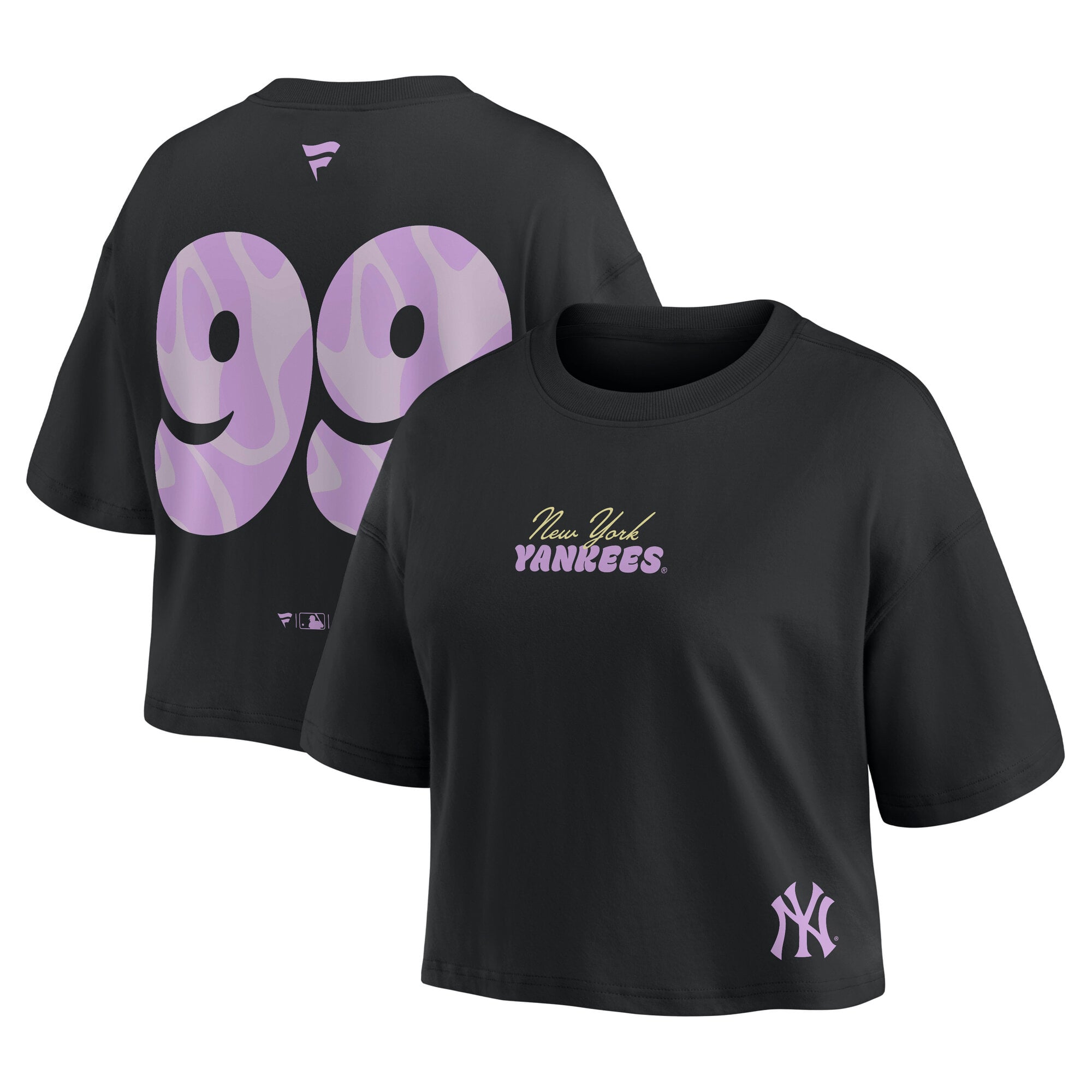 Women's Fanatics Aaron Judge Black New York Yankees Cropped Name & Number T-Shirt