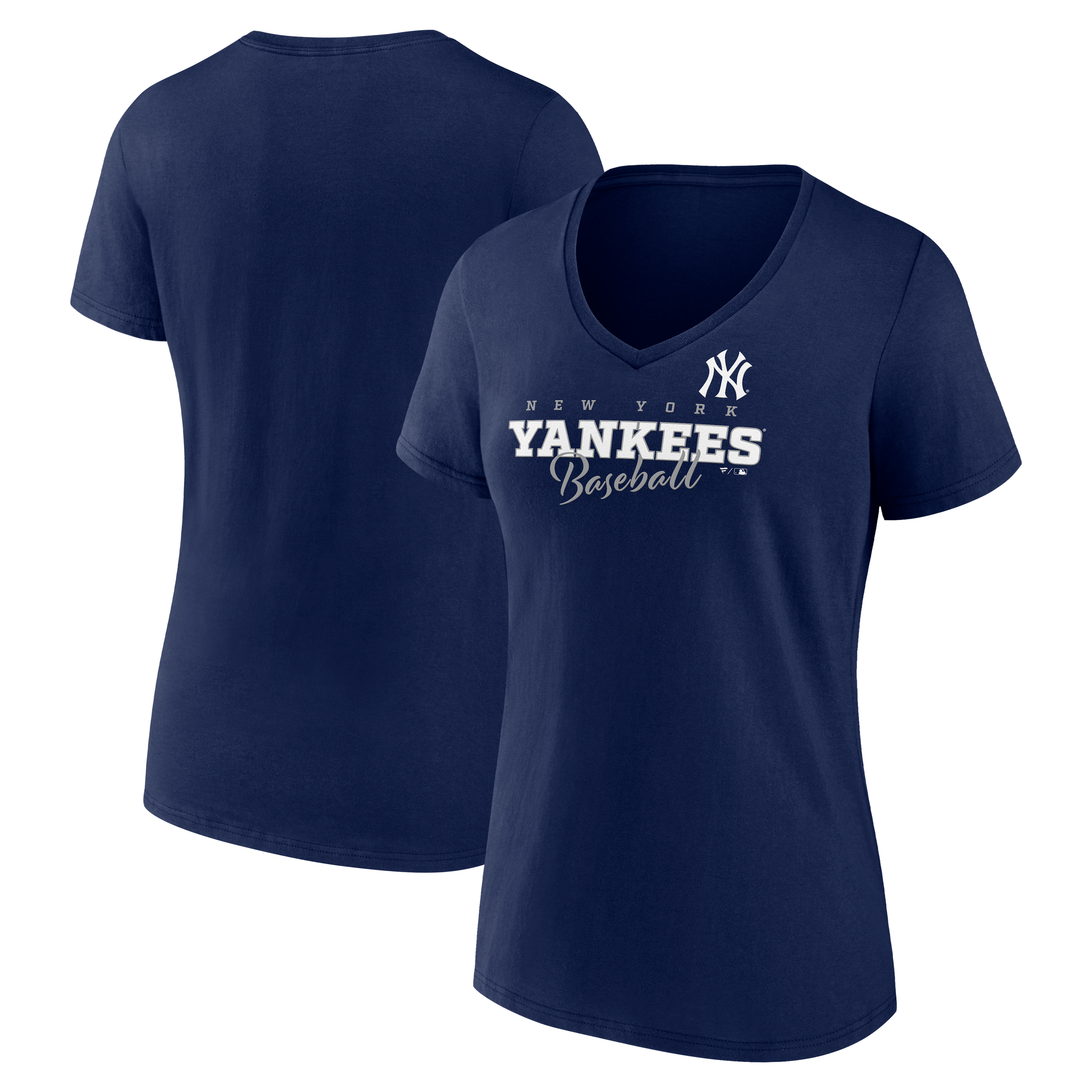 Women's Fanatics Navy New York Yankees Back Business V-Neck T-Shirt