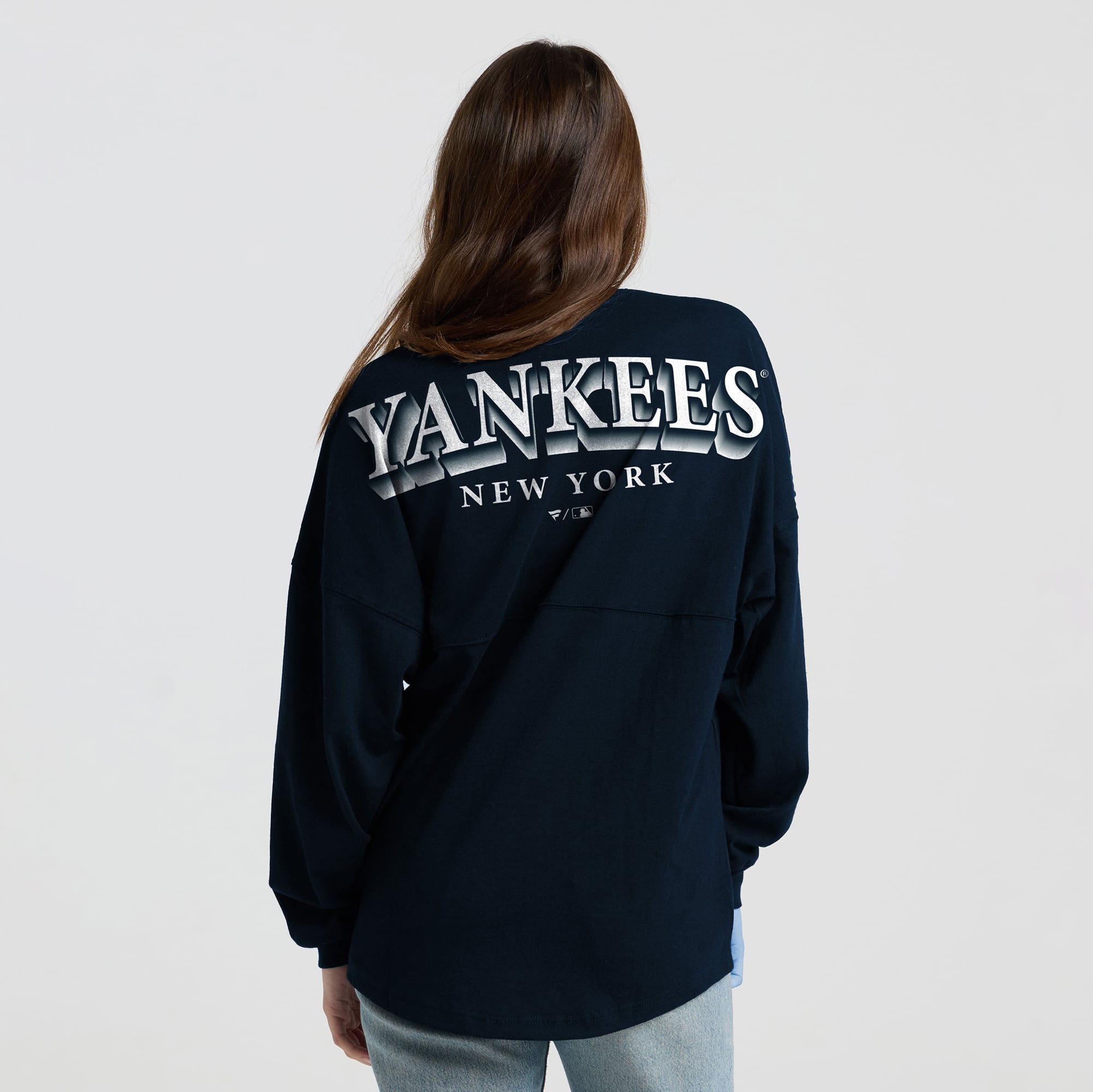 T-shirt à manches longues épais Fanatics Navy New York Yankees Spirit Jersey pour femmes