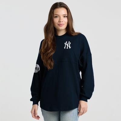  New York Yankees Fanatics Women's Spirit Jersey Heavyweight Long Sleeve T-Shirt - Navy