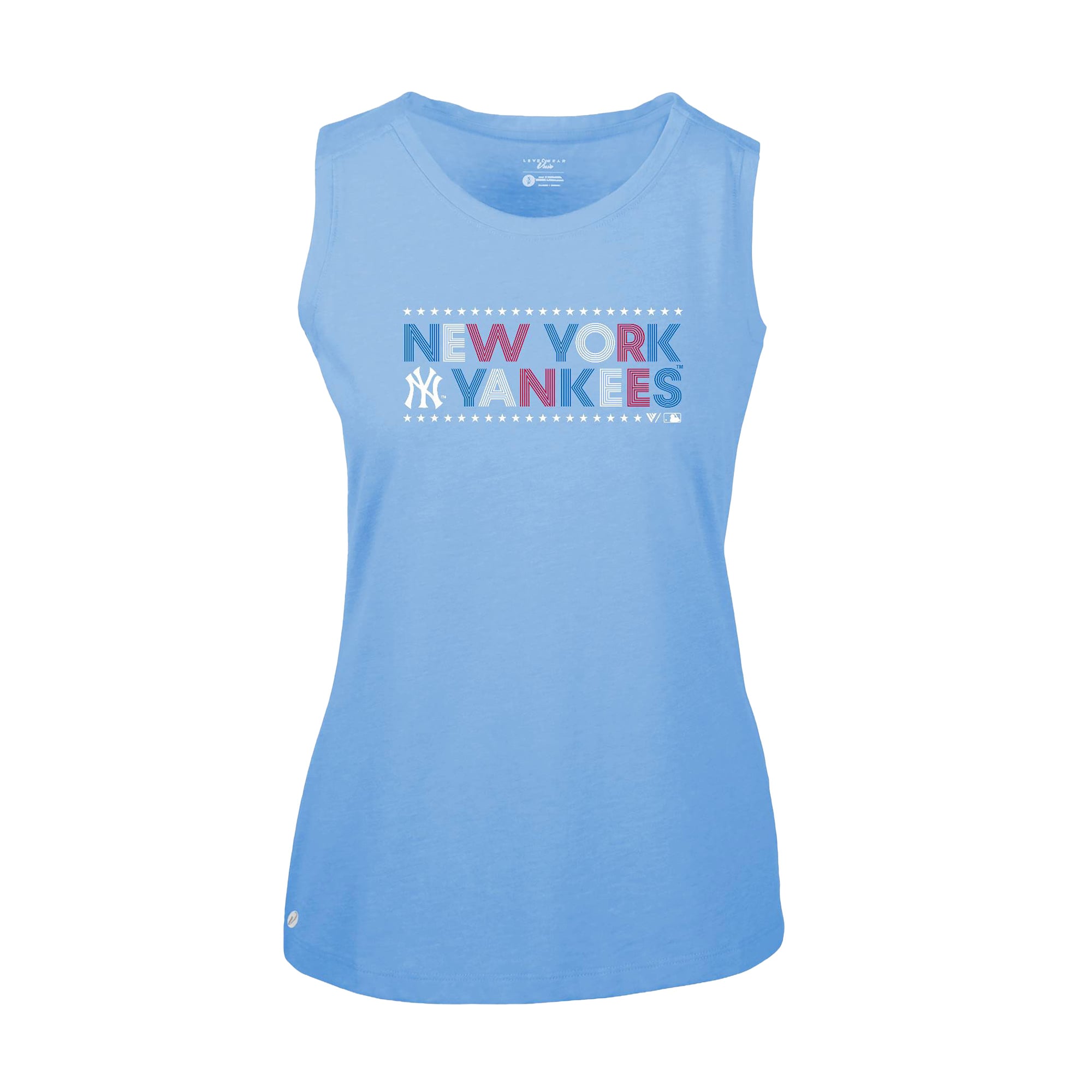 Women's Levelwear Light Blue New York Yankees Independence Day Macy Star-Spangled Tank Top