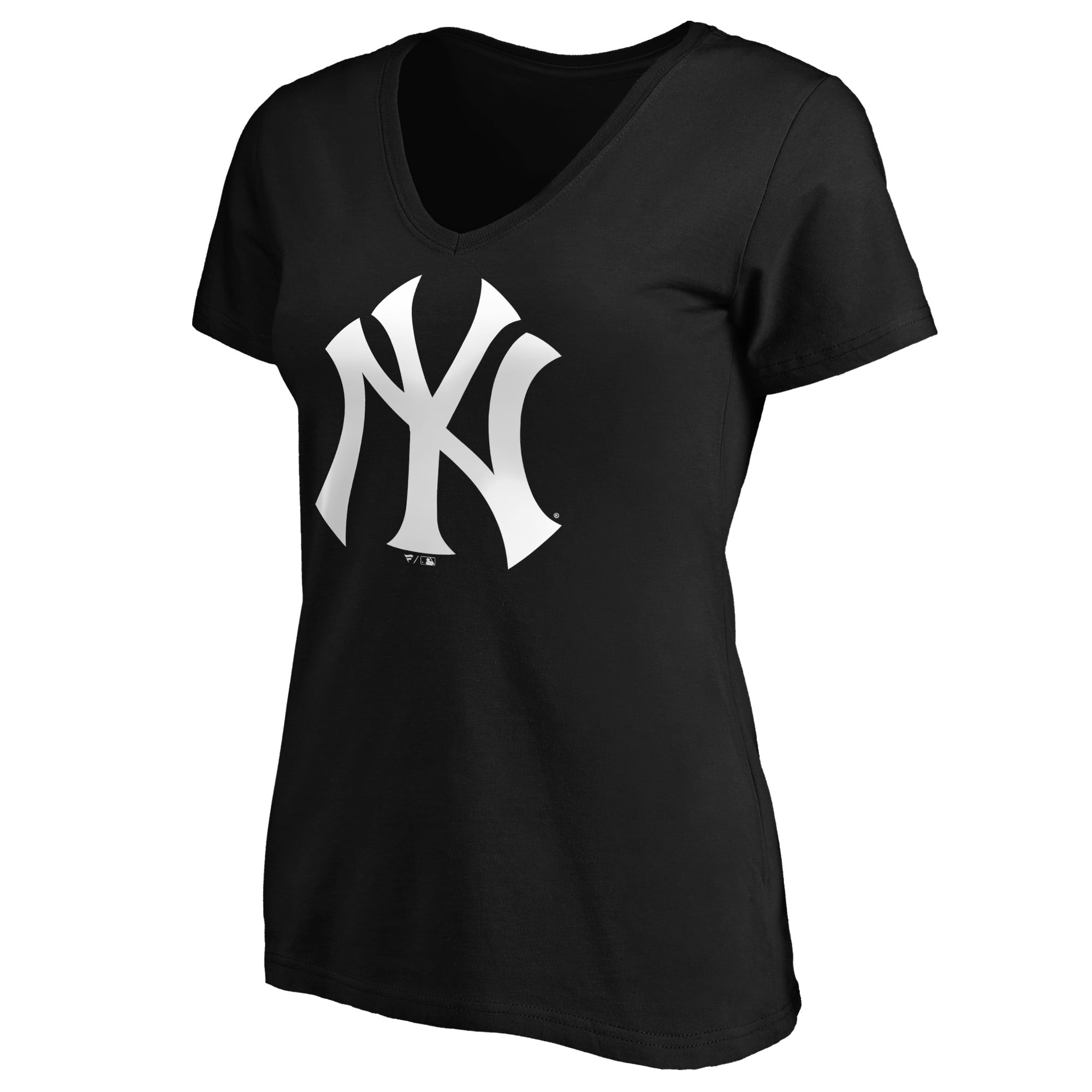 Women's Logo Athletic Black New York Yankees Official V-Neck T-Shirt