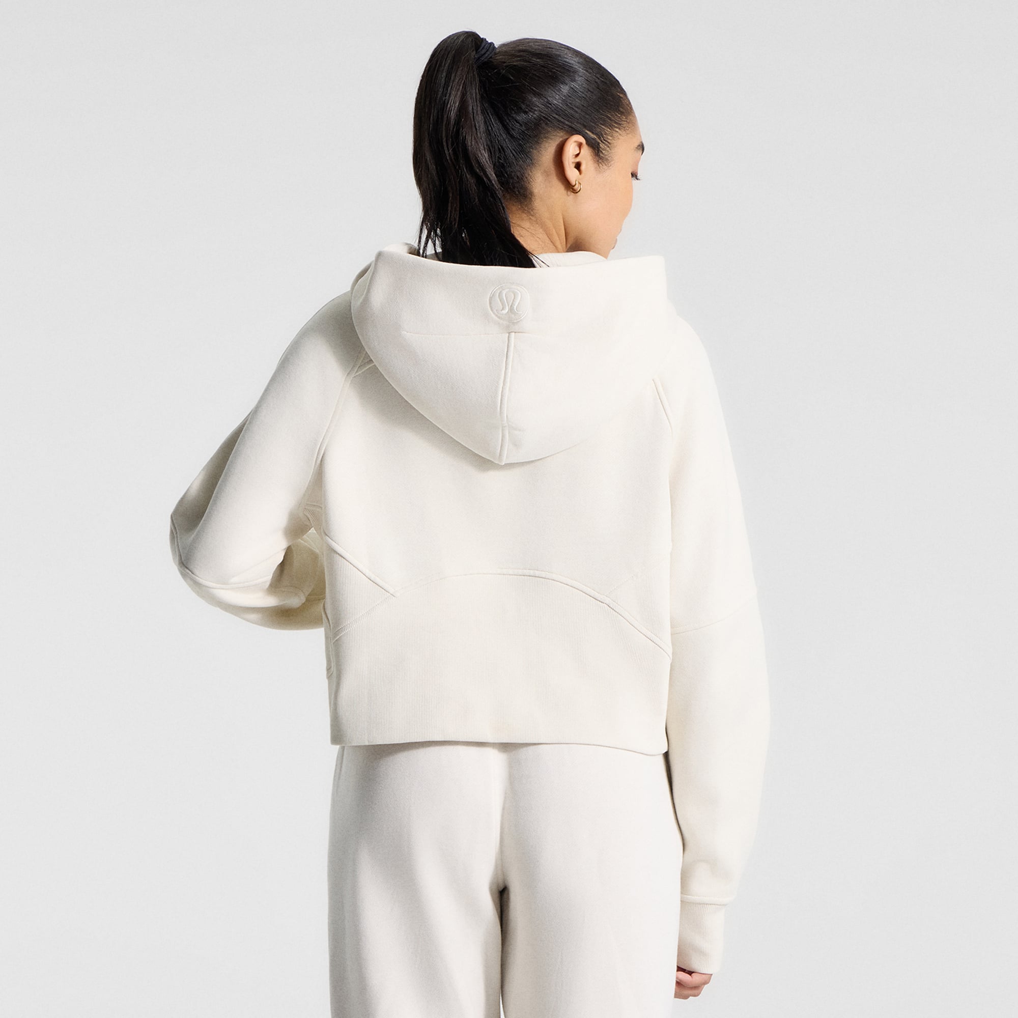 Sweat à capuche oversize demi-zip lululemon crème New York Yankees pour femme