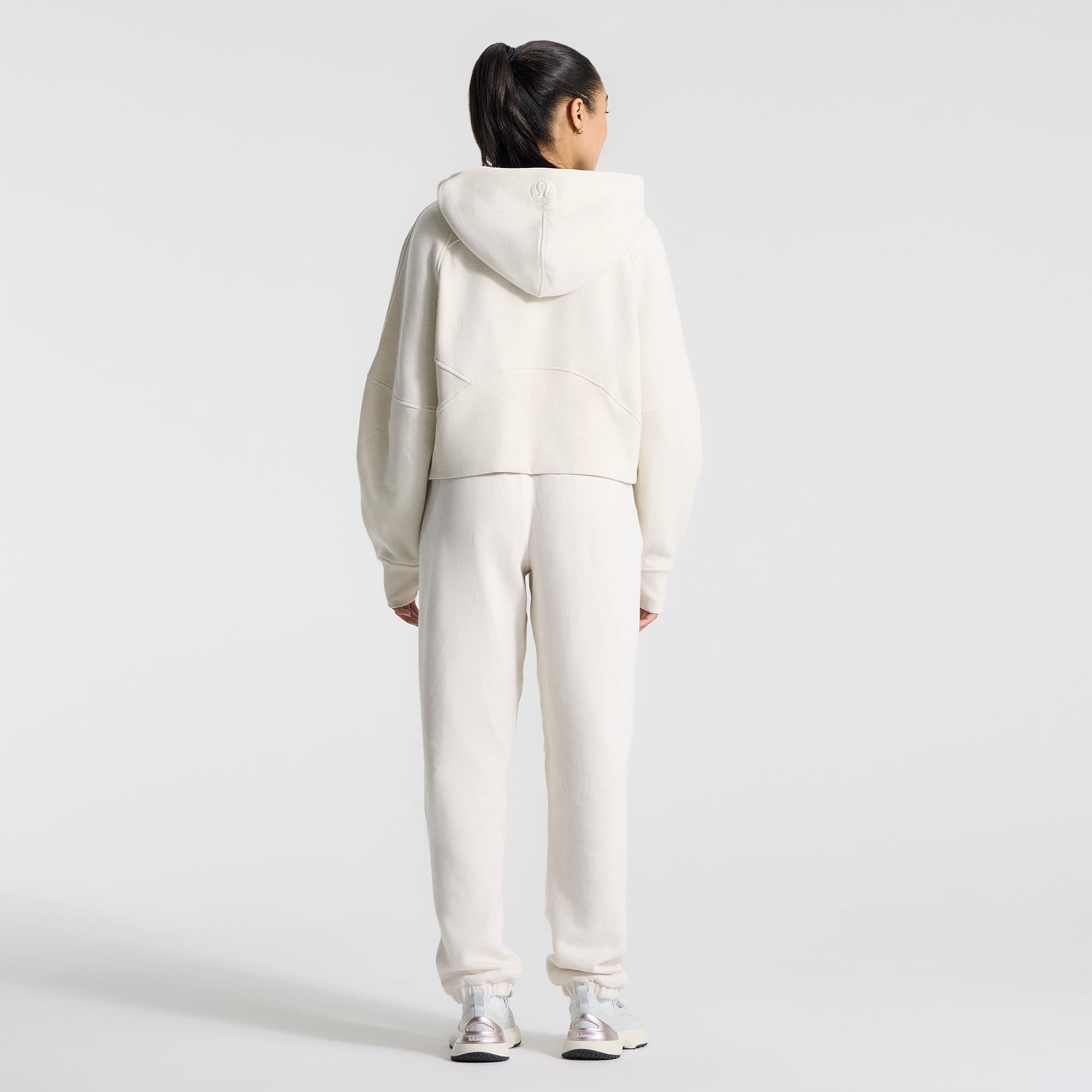Sweat à capuche oversize demi-zip lululemon crème New York Yankees pour femme