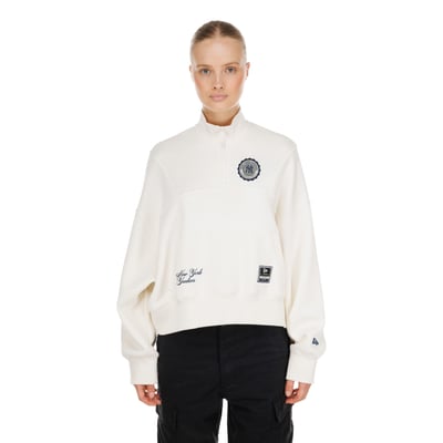 New York Yankees New Era Women's Dune Dust Quarter-Zip Fleece - Light Beige
