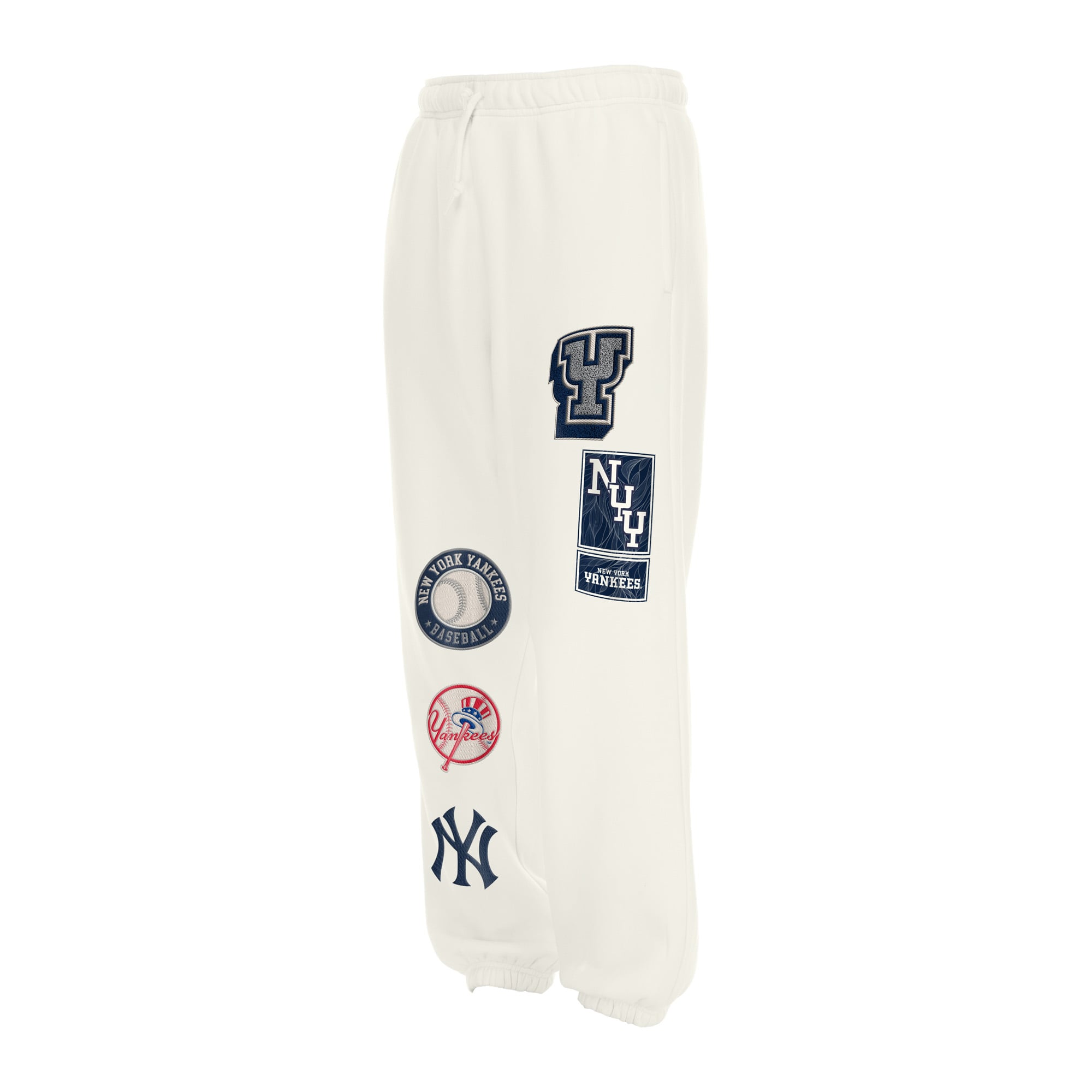 Pantalon de survêtement en polaire brossée beige clair New Era pour femme, collection York Yankees Fan, couleur Dune Dust