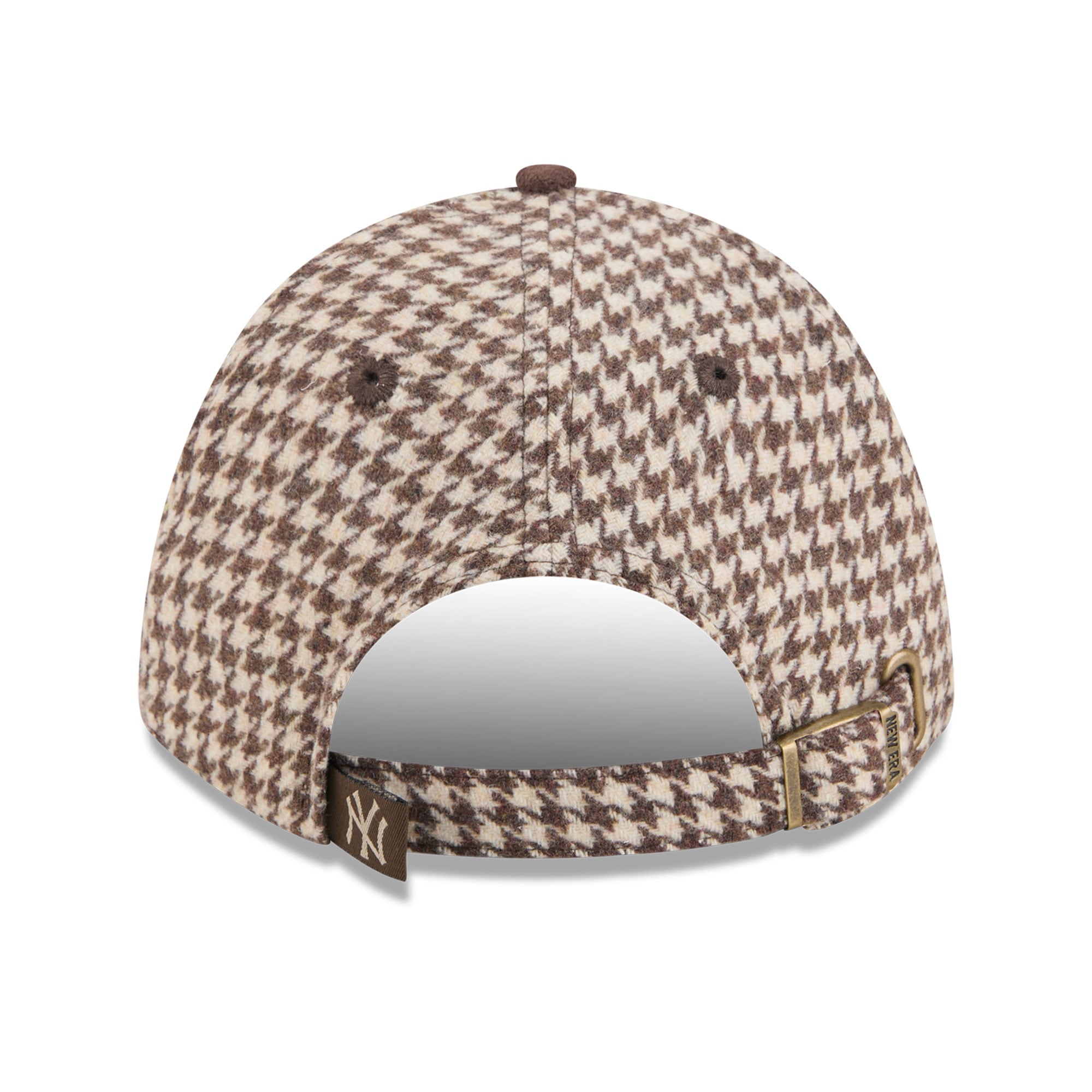 Casquette ajustable New Era 9FORTY M-Crown marron clair pour femme, New York Yankees, en fausse laine.