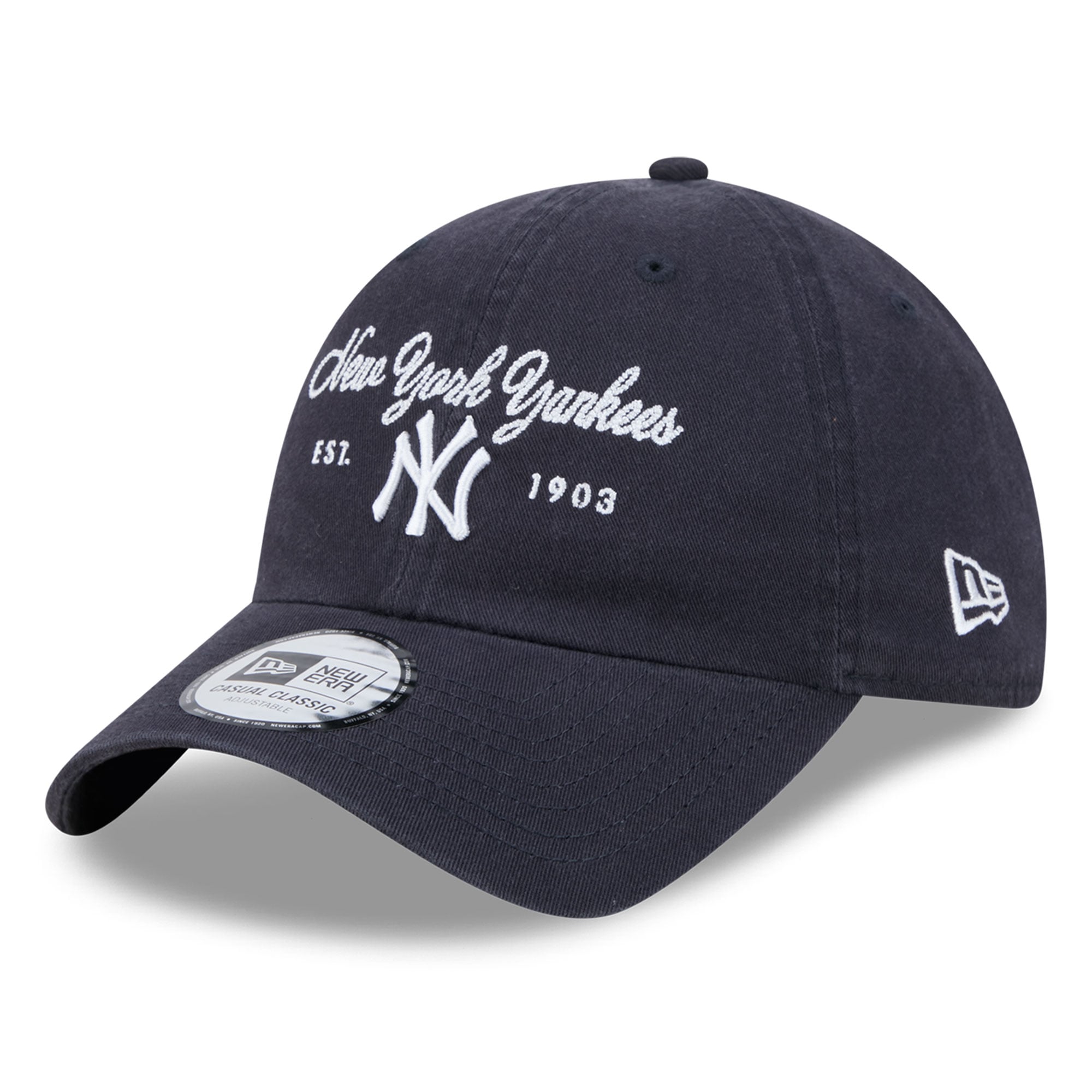 Casquette New Era bleu marine pour femme, logo New York Yankees, style classique décontracté et ajustable