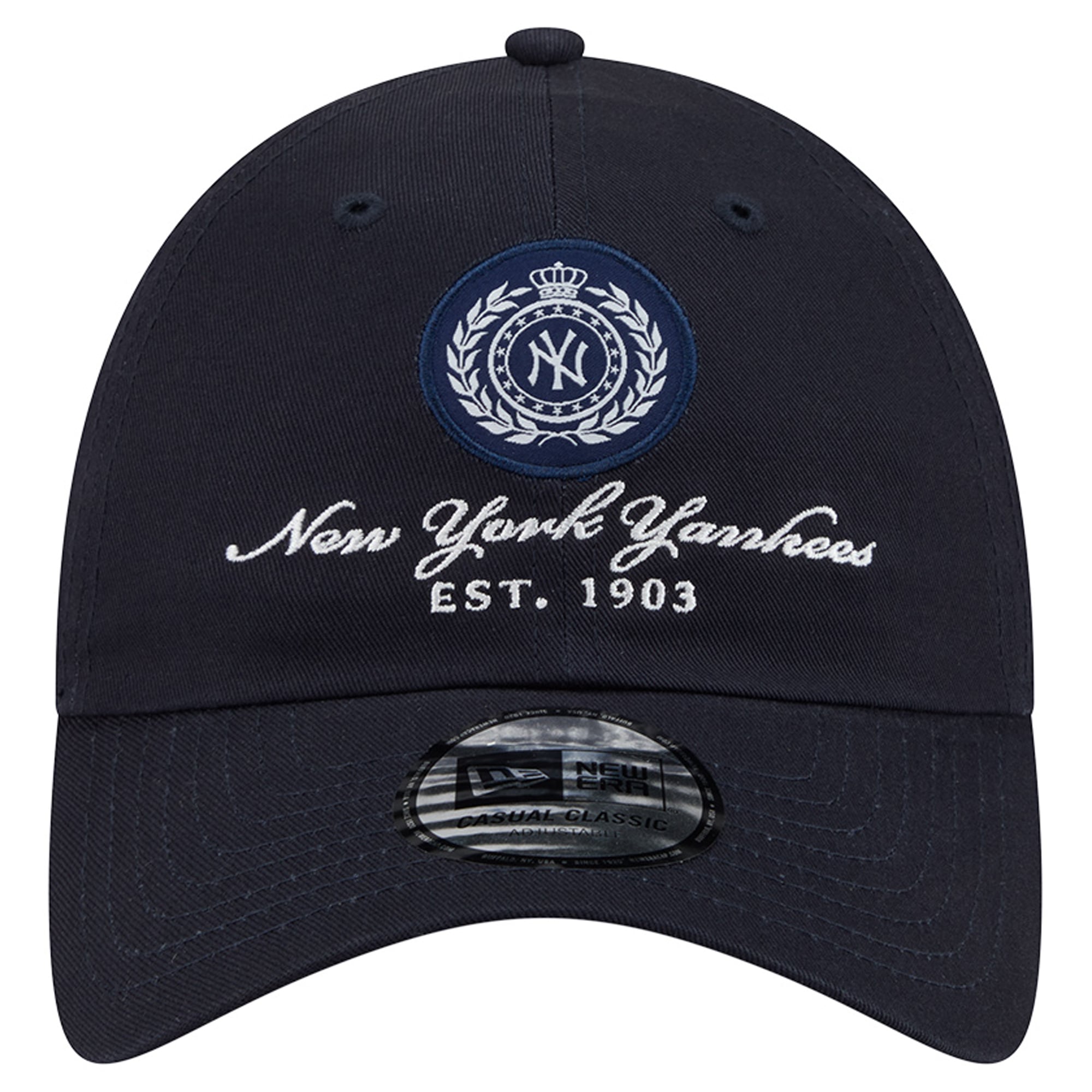 Women's New Era Navy New York Yankees Script Patch Casual Classic Adjustable Hat