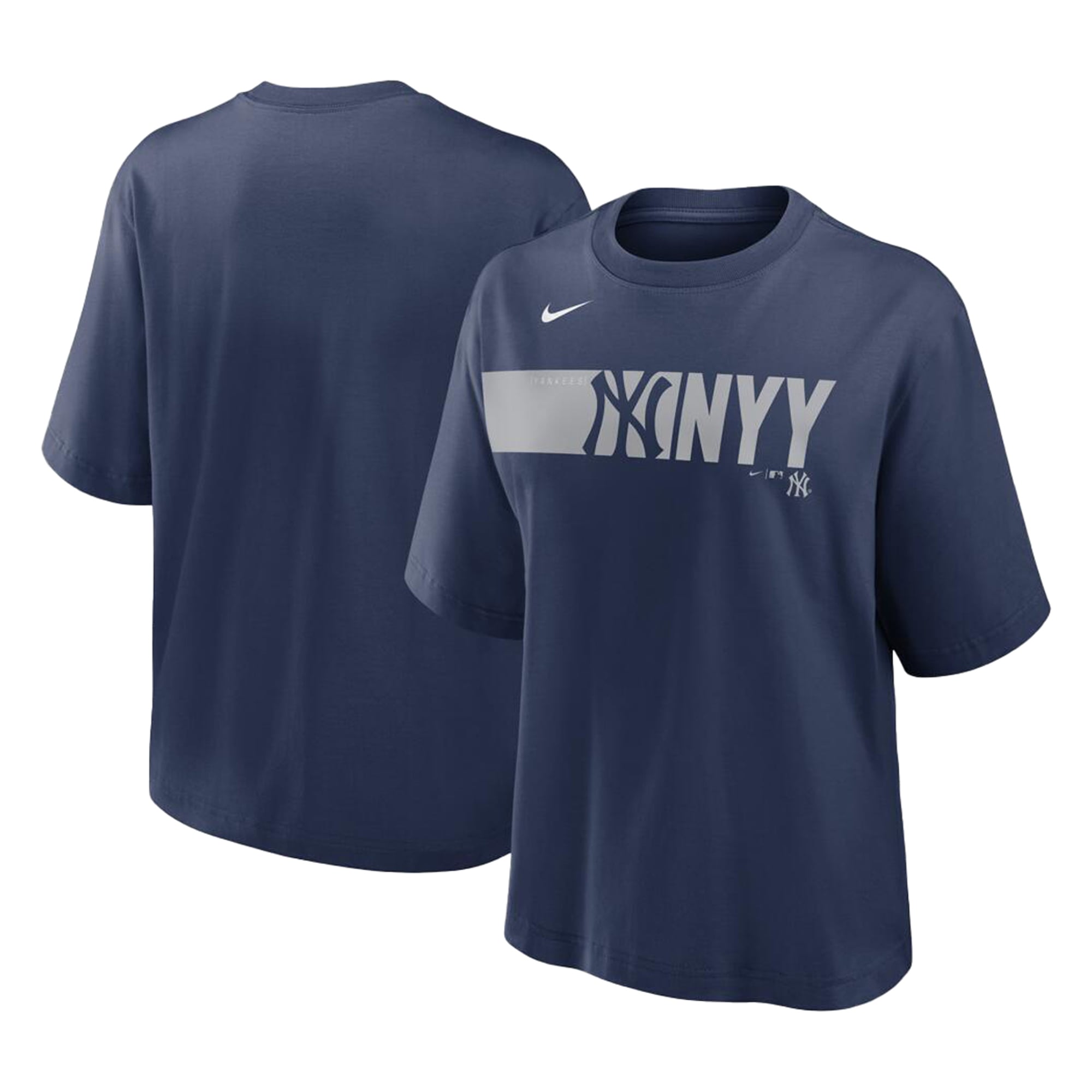 Women's Nike  Navy New York Yankees Knockout Boxy T-Shirt