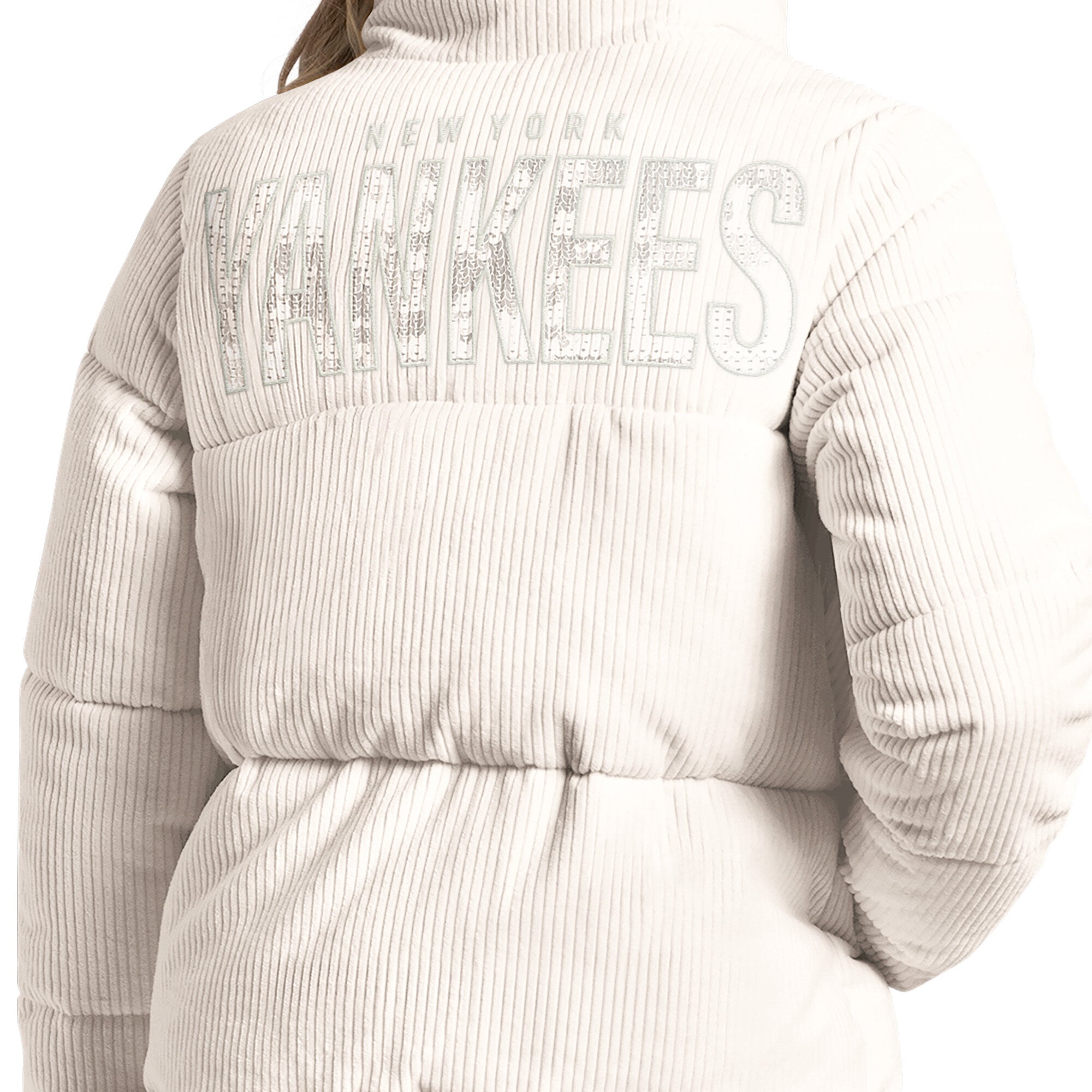 Veste zippée intégrale Starter Cream New York Yankees Double Score Bubble pour femme