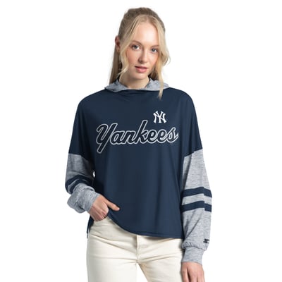  New York Yankees Starter Women's Fuel Up Lightweight Hoodie - Navy