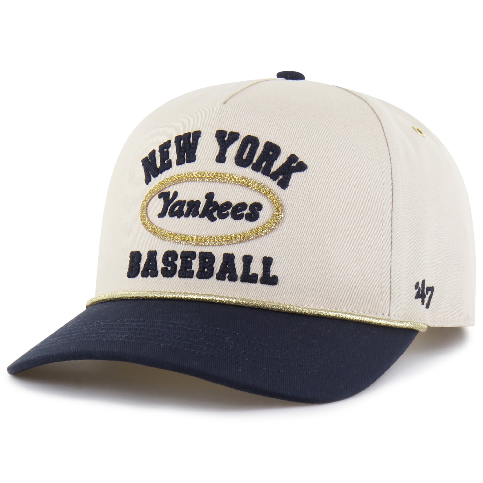 Women's Stoney Clover Lane x '47 Natural New York Yankees Glitter Rope Hitch Adjustable Hat