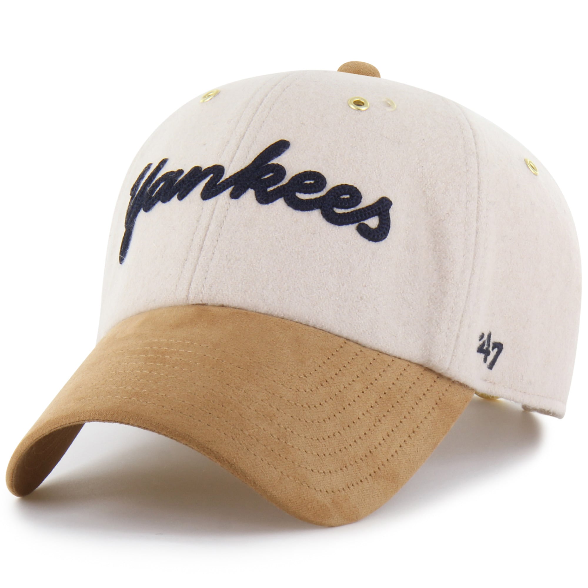 Women's Stoney Clover Lane x '47 Natural New York Yankees Script Charm Clean Up Adjustable Hat