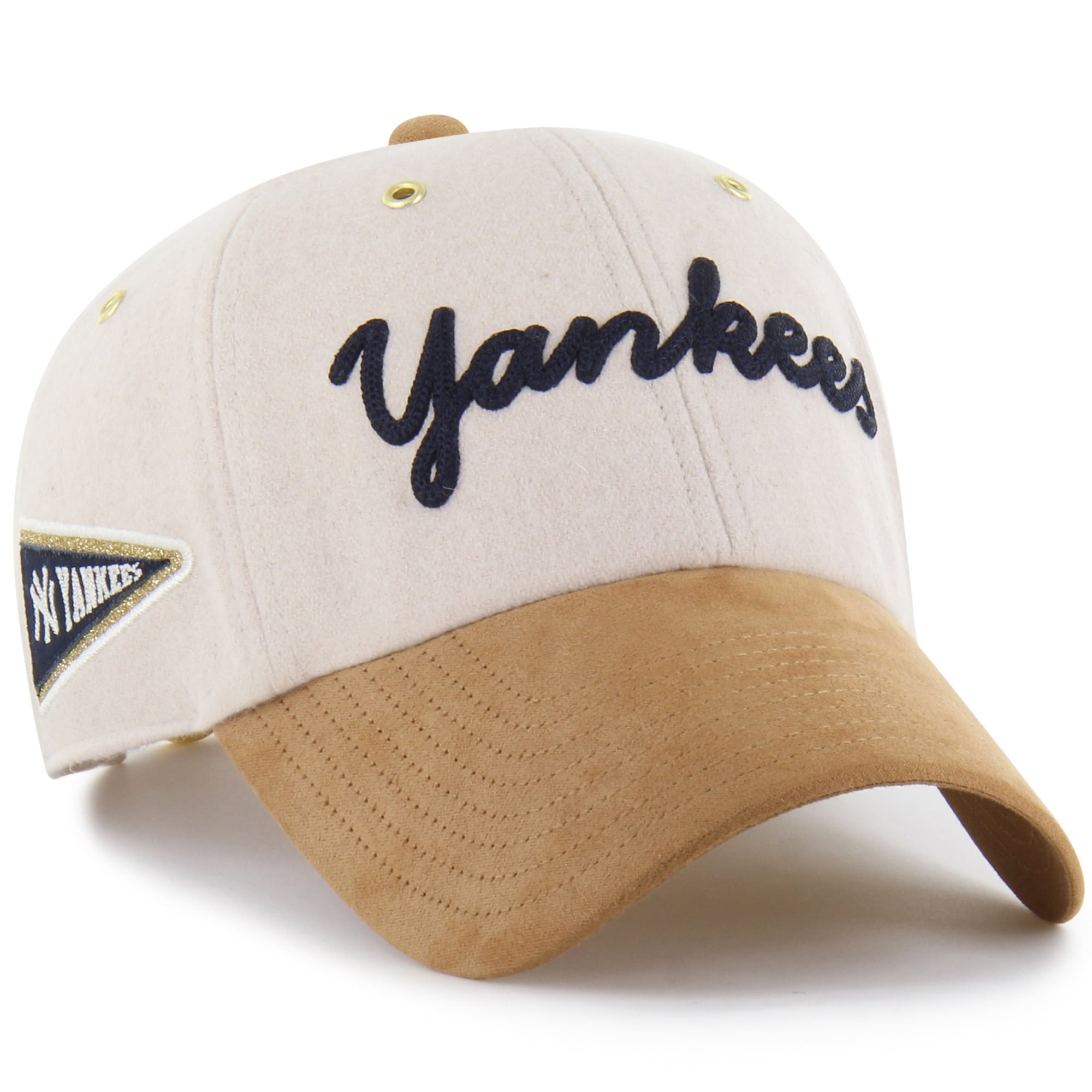 Women's Stoney Clover Lane x '47 Natural New York Yankees Script Charm Clean Up Adjustable Hat