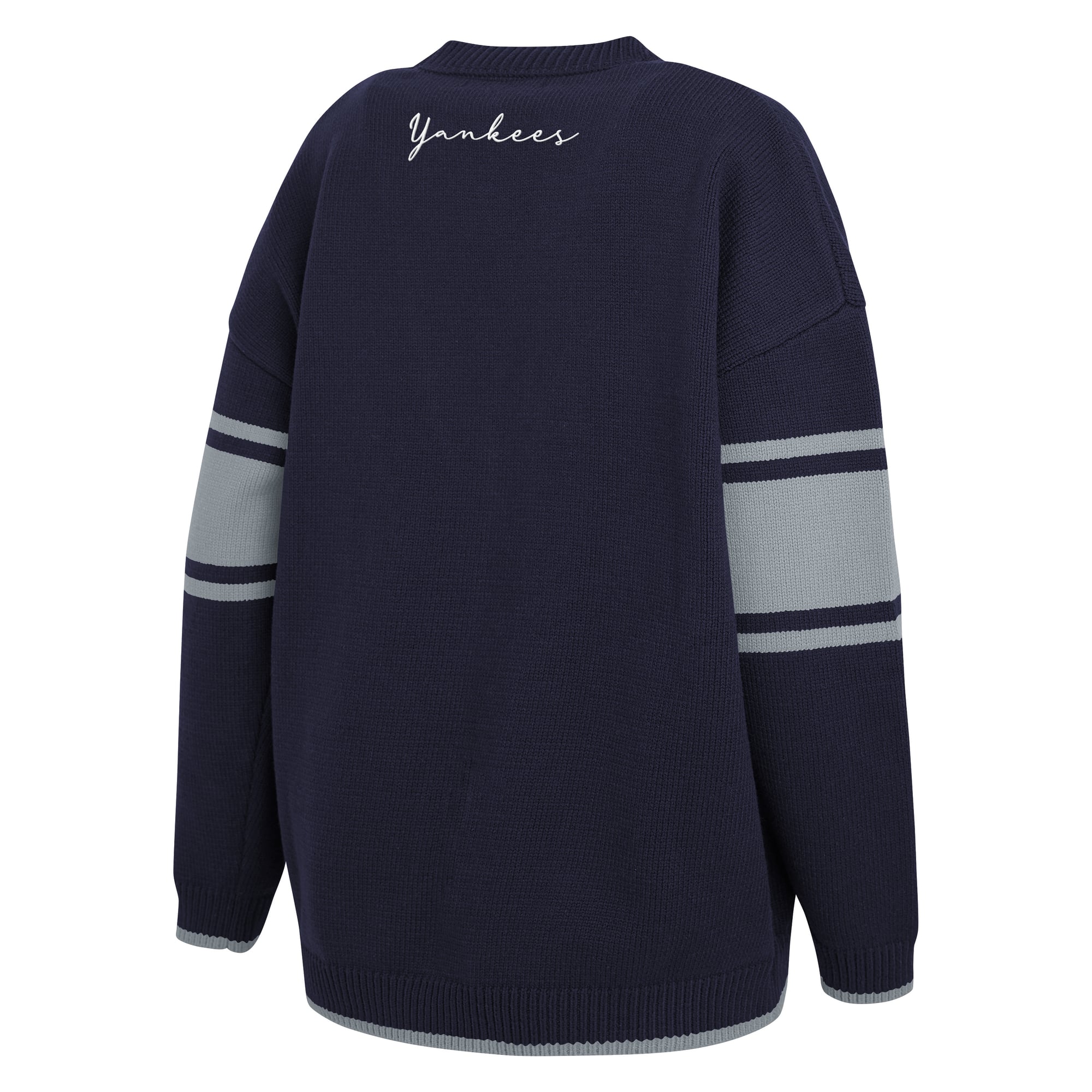 Women's WEAR by Erin Andrews Navy New York Yankees Button-Up Knit Cardigan