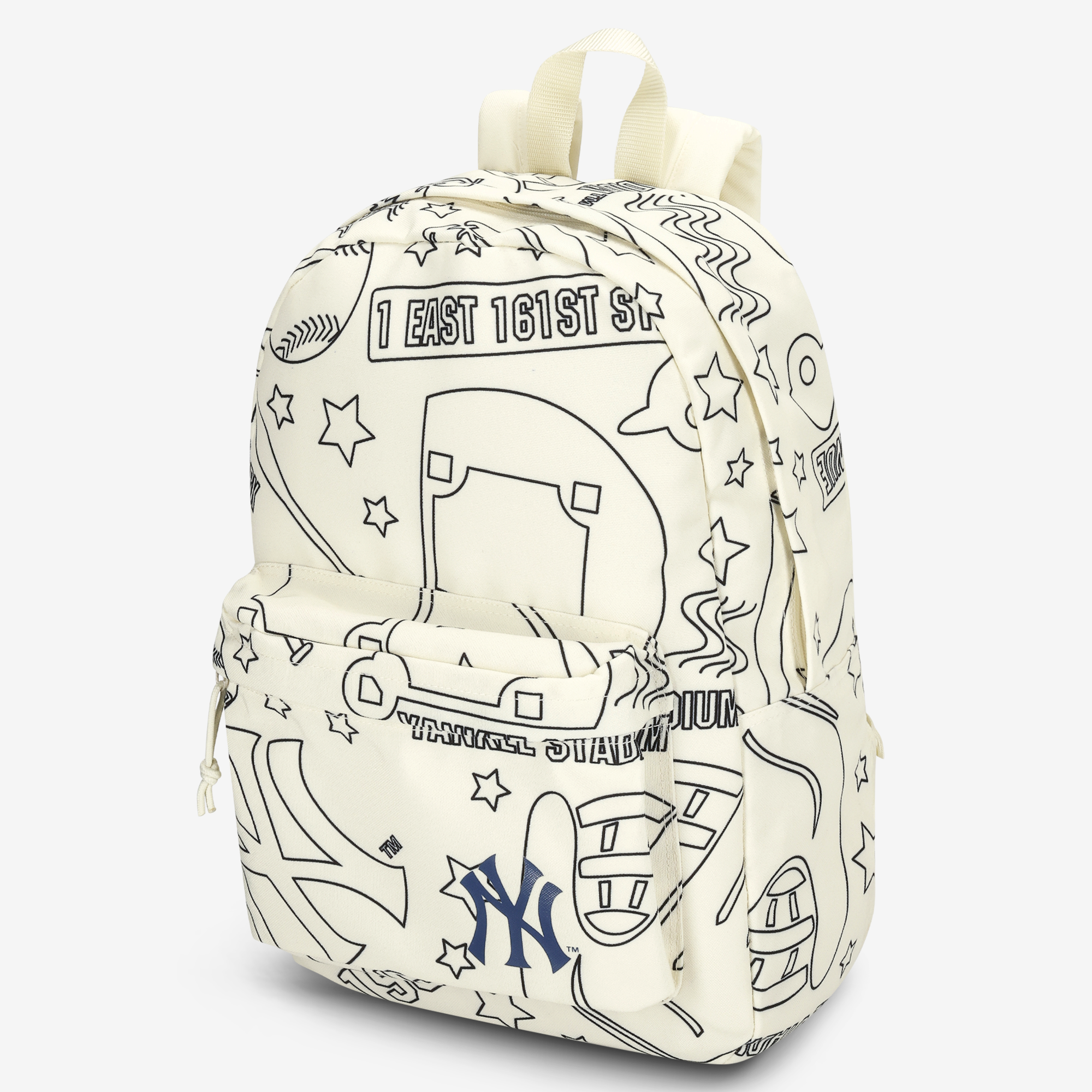 Sac à dos Bonderkage pour jeunes, couleur beige, motif New York Yankees