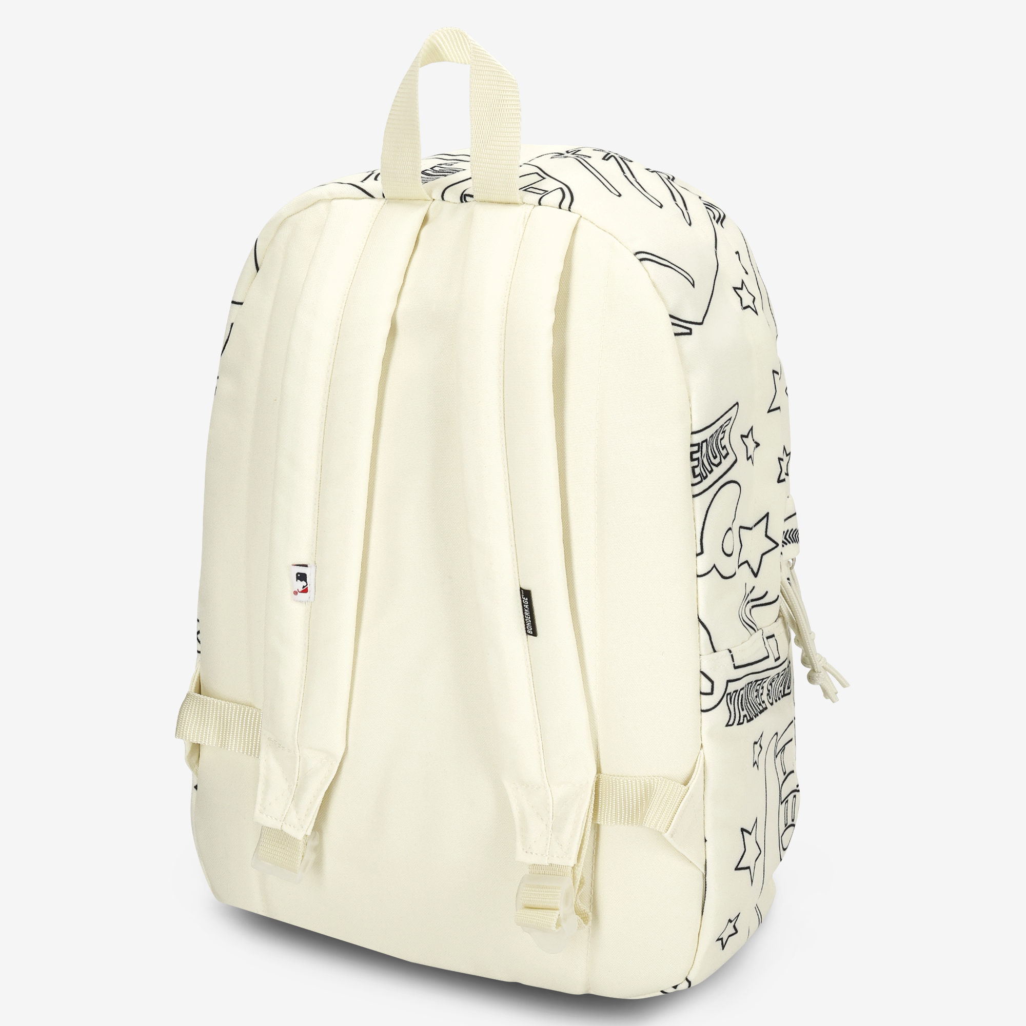 Sac à dos Bonderkage pour jeunes, couleur beige, motif New York Yankees