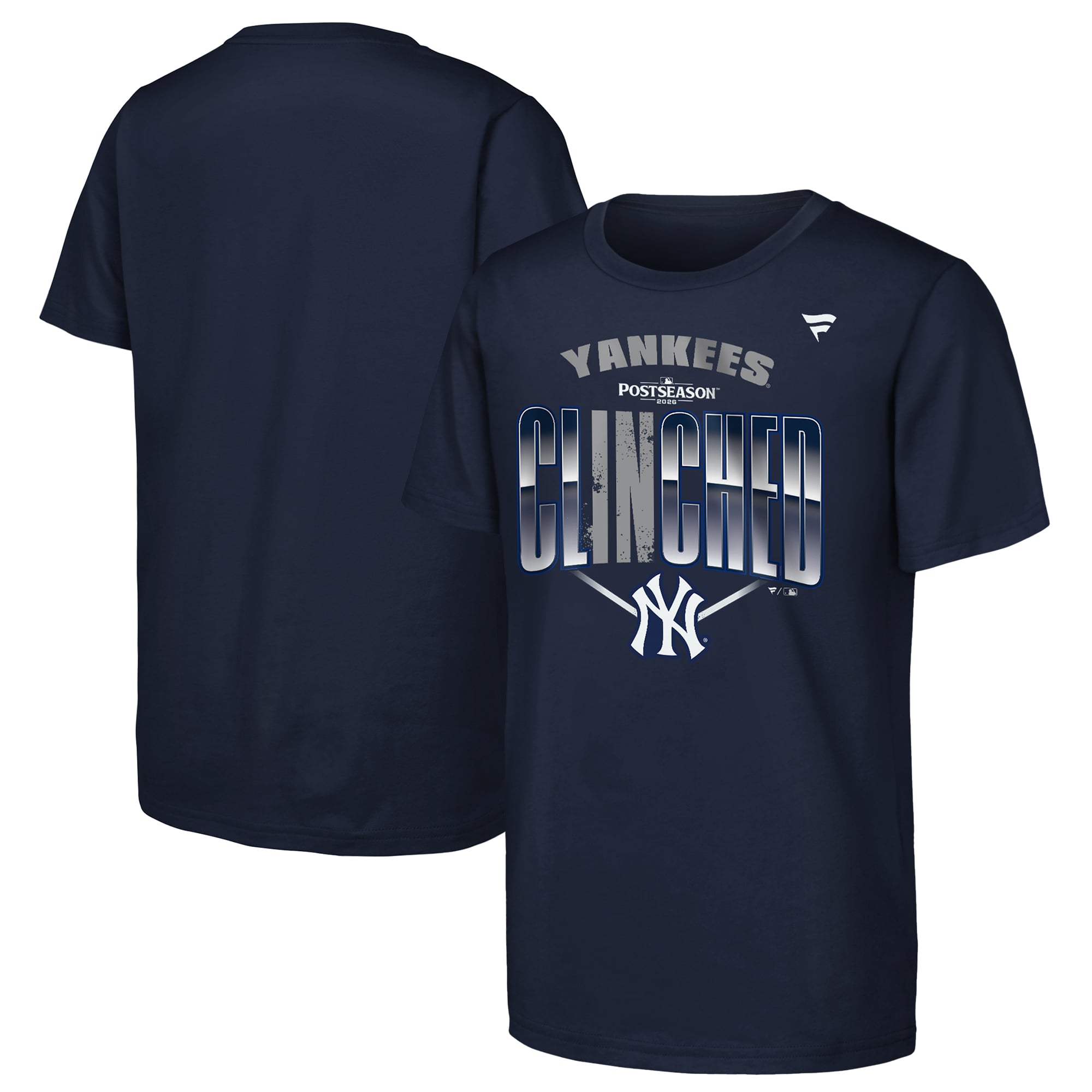 T-shirt Fanatics bleu marine pour jeunes, Yankees de New York, séries éliminatoires la MLB 2026