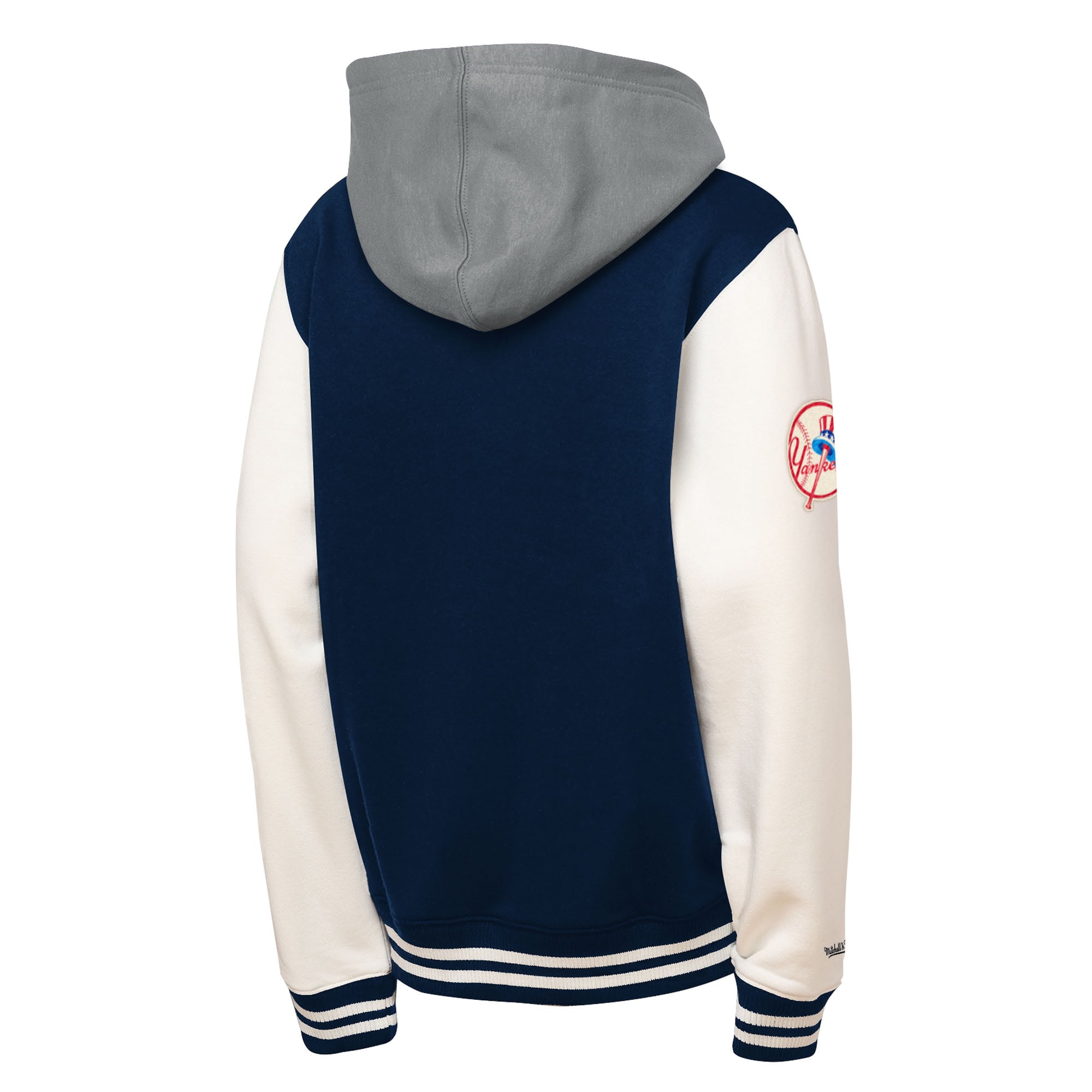 Sweat à capuche bleu marine Mitchell & Ness New York Yankees Courtside Fleece boutons-pression