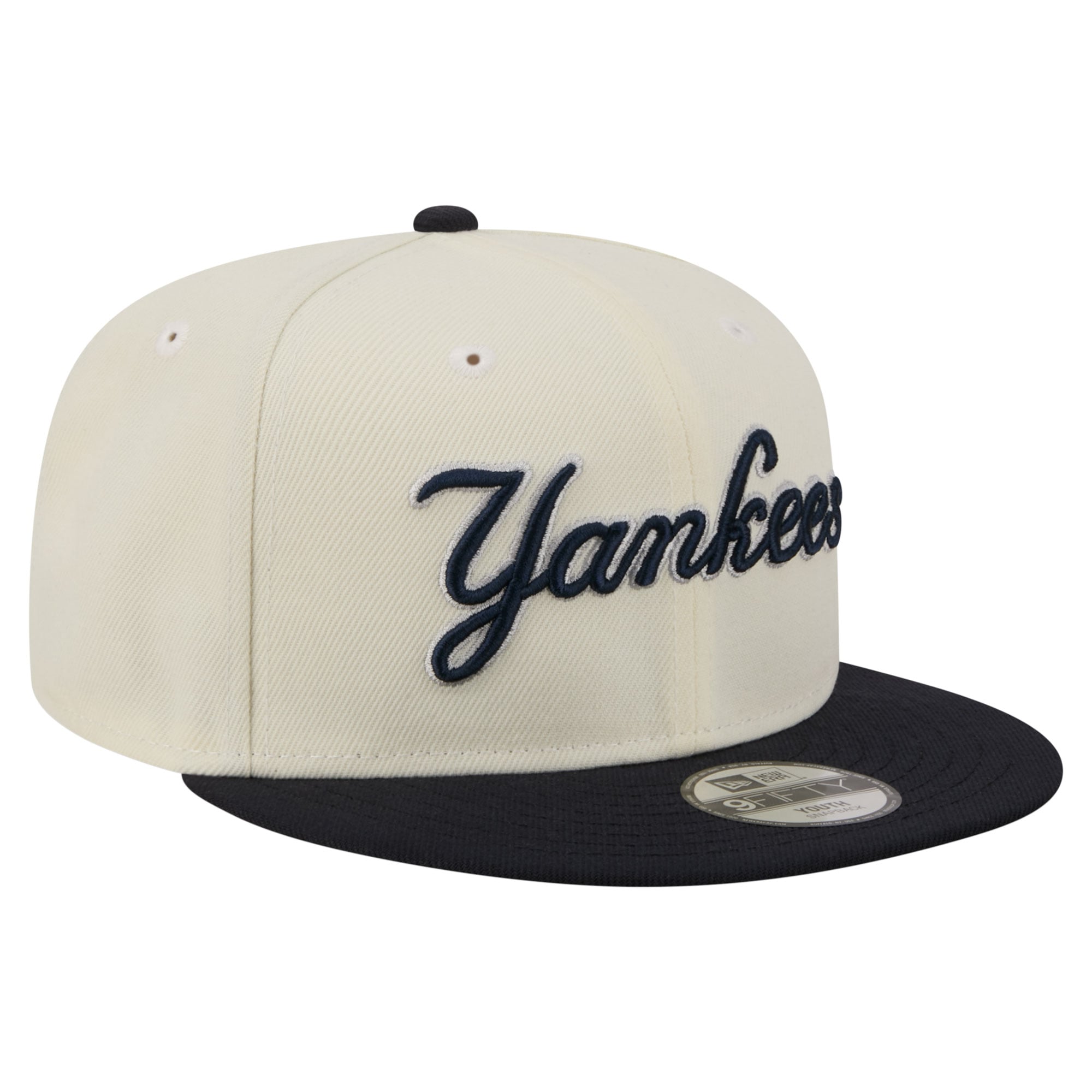 Casquette snapback New Era blanche bicolore New York Yankees 9FIFTY pour jeunes