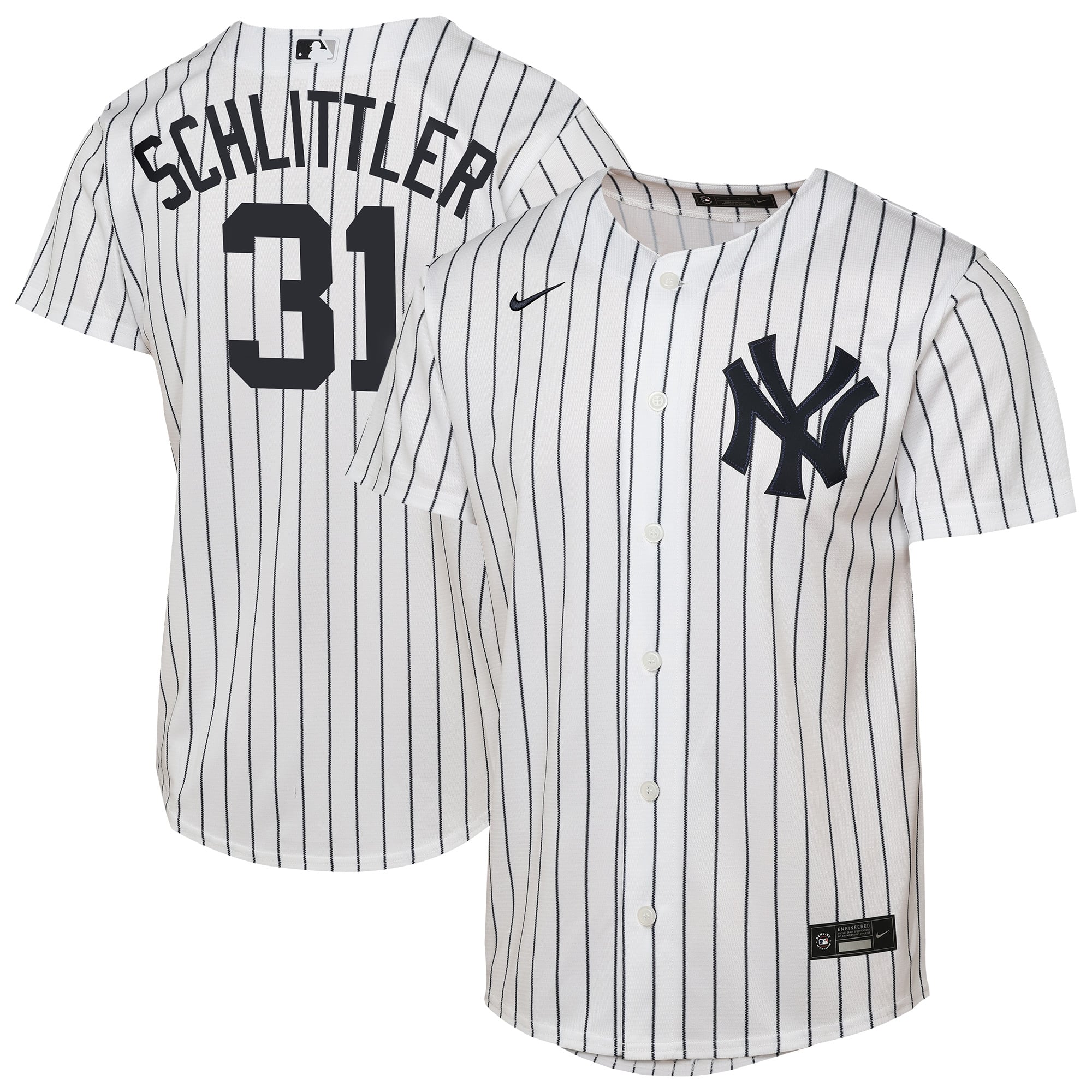 Maillot réplique domicile Nike Cam Schlittler blanc des Yankees de New York pour jeunes