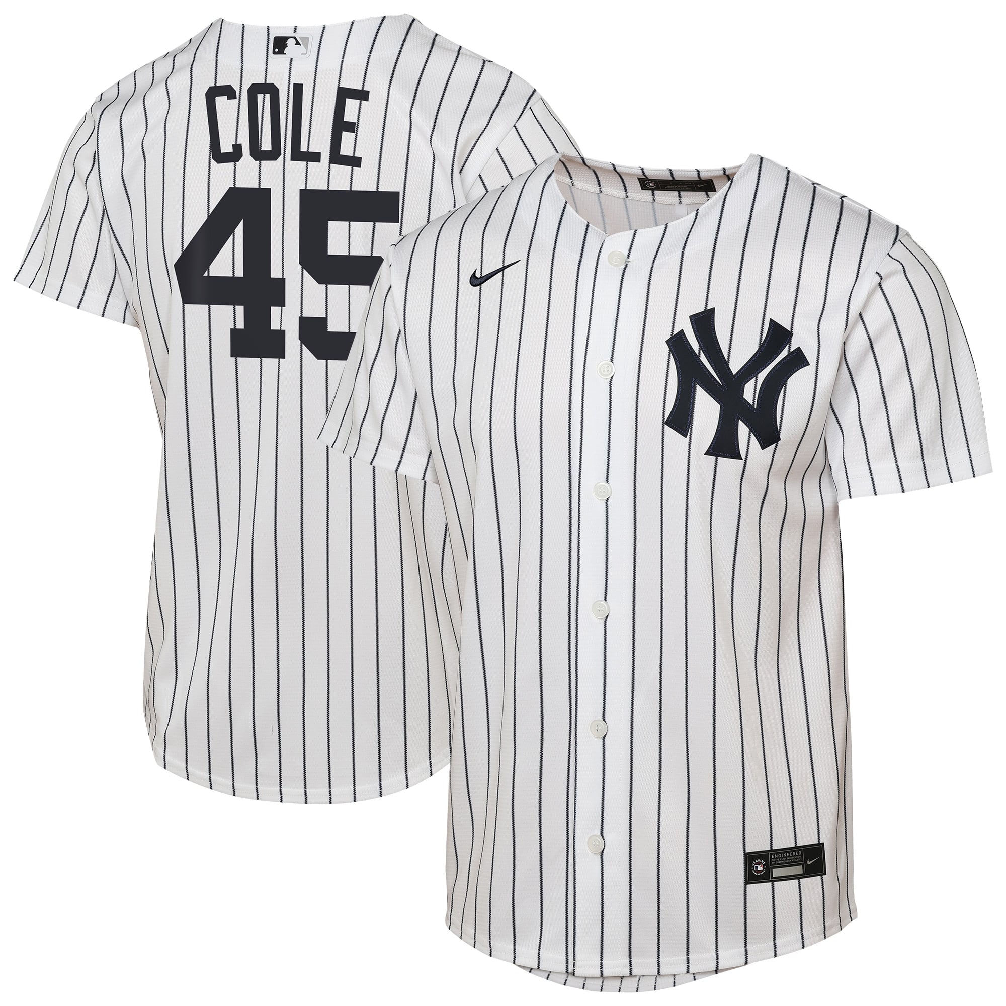 Maillot réplique domicile Nike Gerrit Cole blanc des Yankees de New York pour jeunes