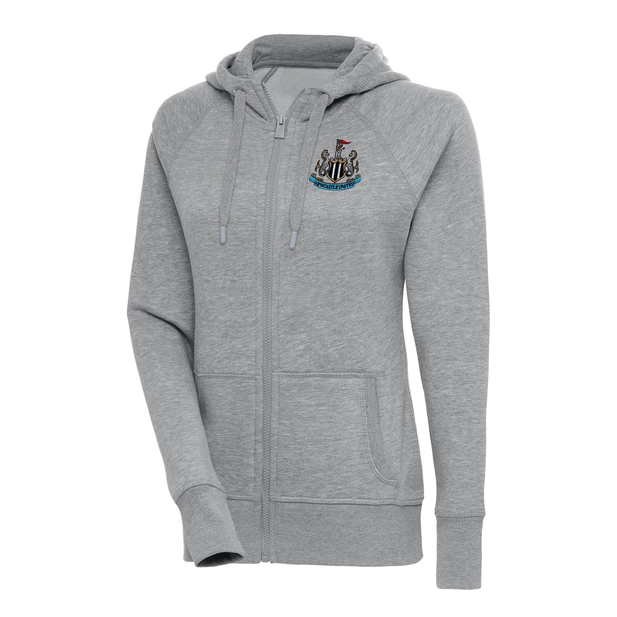 Sweat à capuche zippé Antigua gris chiné pour femme, collection Newcastle United Takeover